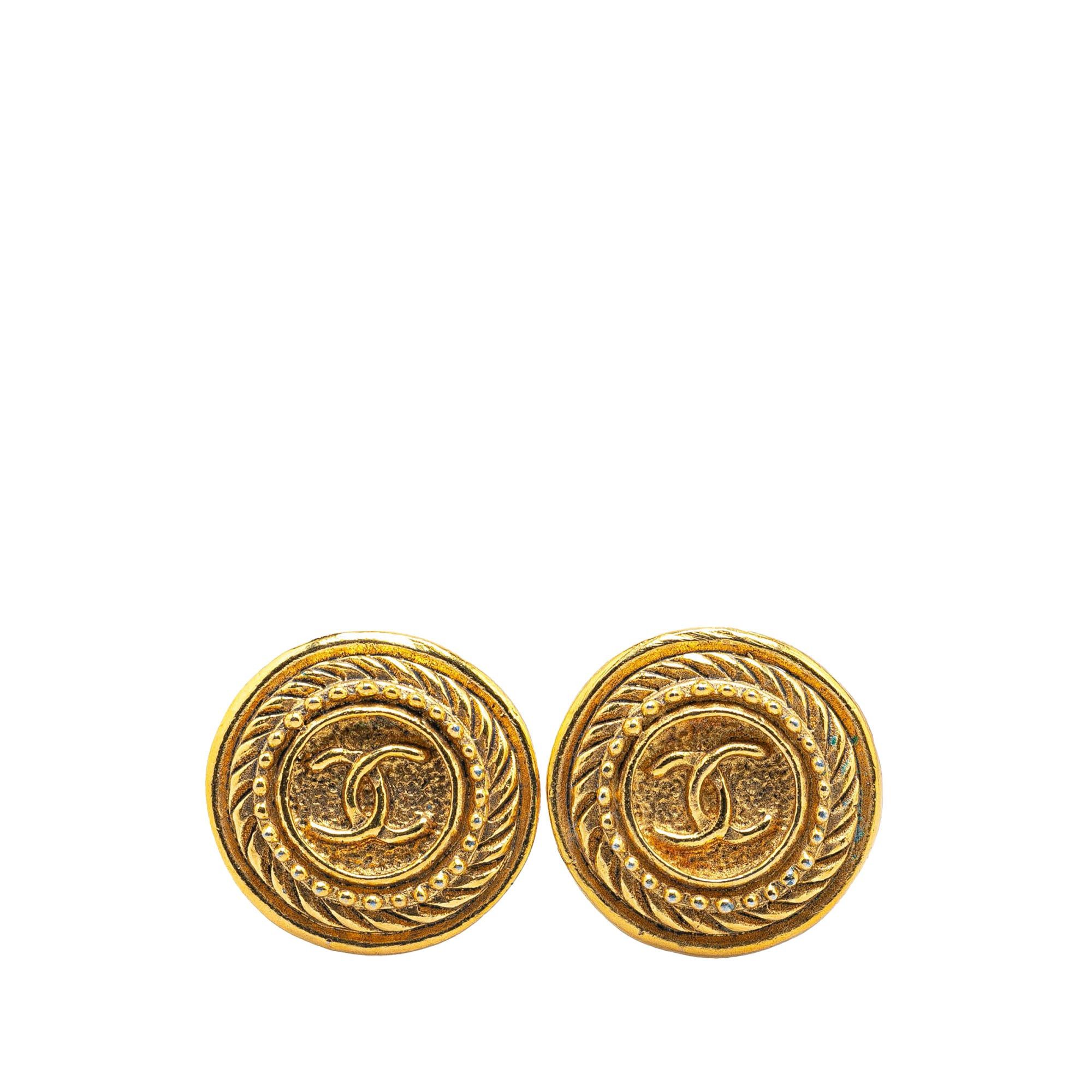Chanel Chanel Gold Plated CC Clip On Earrings Gold Size ONE SIZE - 1 Thumbnail