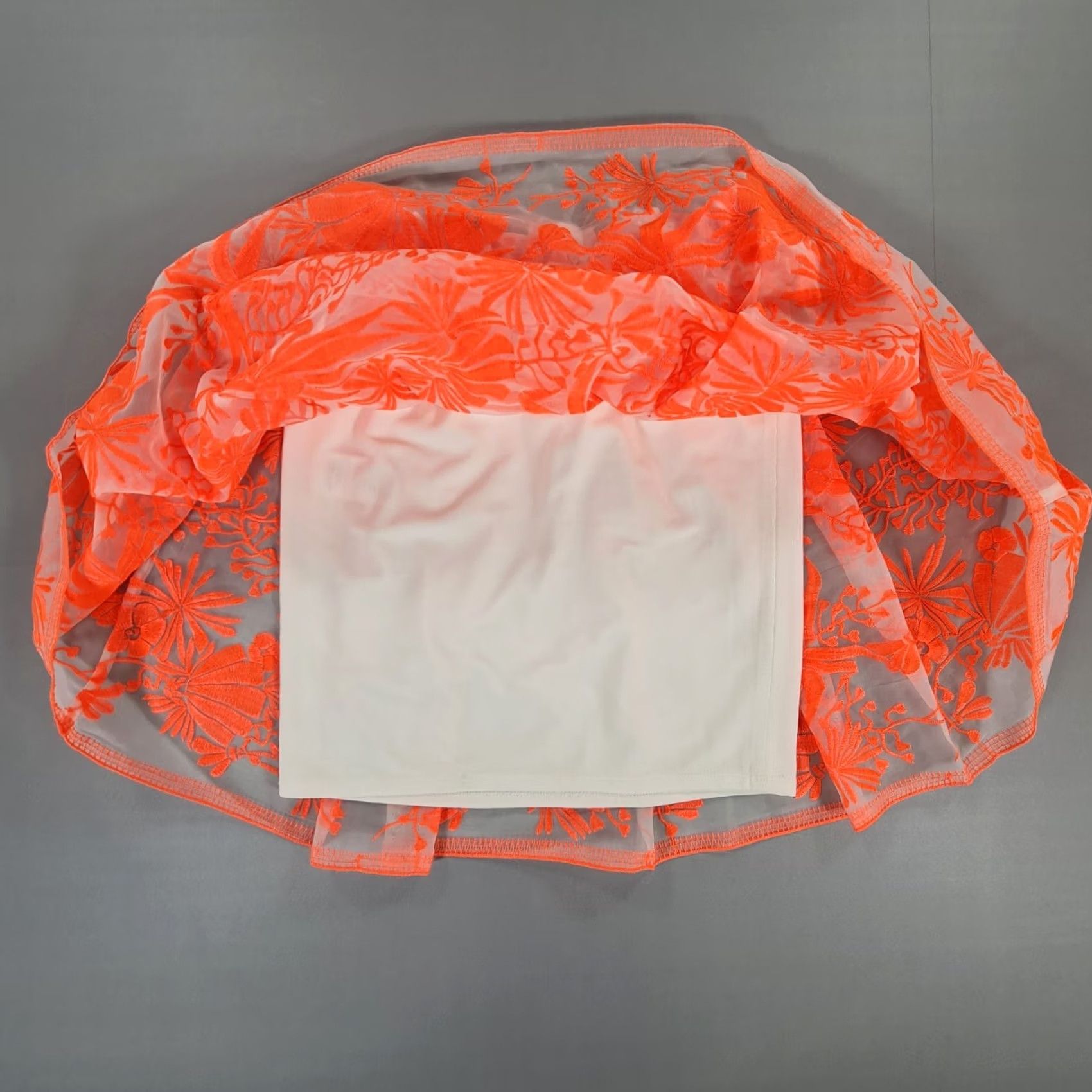 Maje VINTAGE? No — Maje Mini Skirt XS Orange Floral Pleated Elastic Waist Short Women Skirt Size 26" / US 2 / IT 38 - 5 Thumbnail