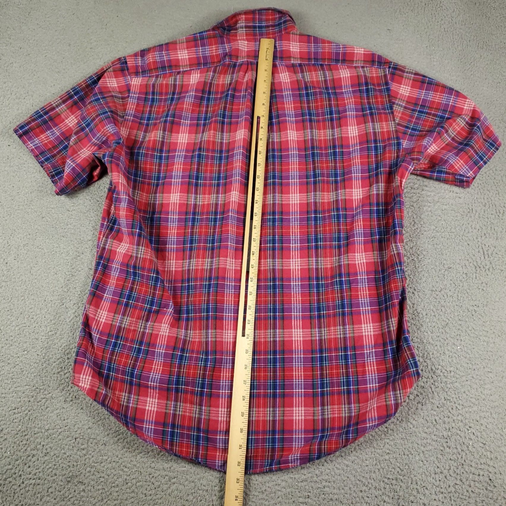Ralph Lauren Ralph Lauren Shirt Mens Large Red Blue Plaid Button-Up Short Sleeve Cotton Casual Modern Size US L / EU 52-54 / 3 - 4 Thumbnail