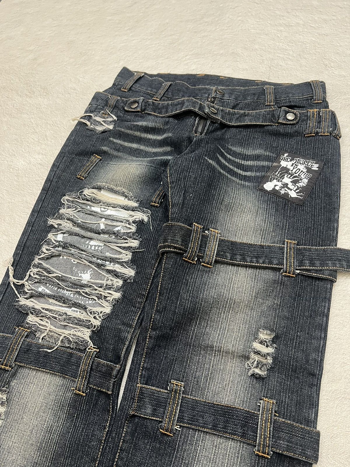 Number (N)ine 2000s Hysteric Poem Ifsix Bondage Double Waist Jeans y2k Lgb Size US 30 / EU 46 - 3 Thumbnail