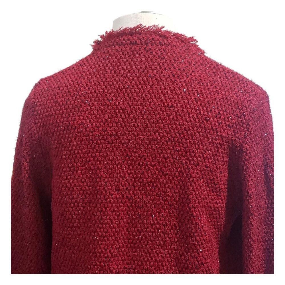 Zara CT1936 Zara Red/Metallic Cropped Blazer with Pockets S Size S / US 4 / IT 40 - 6 Thumbnail