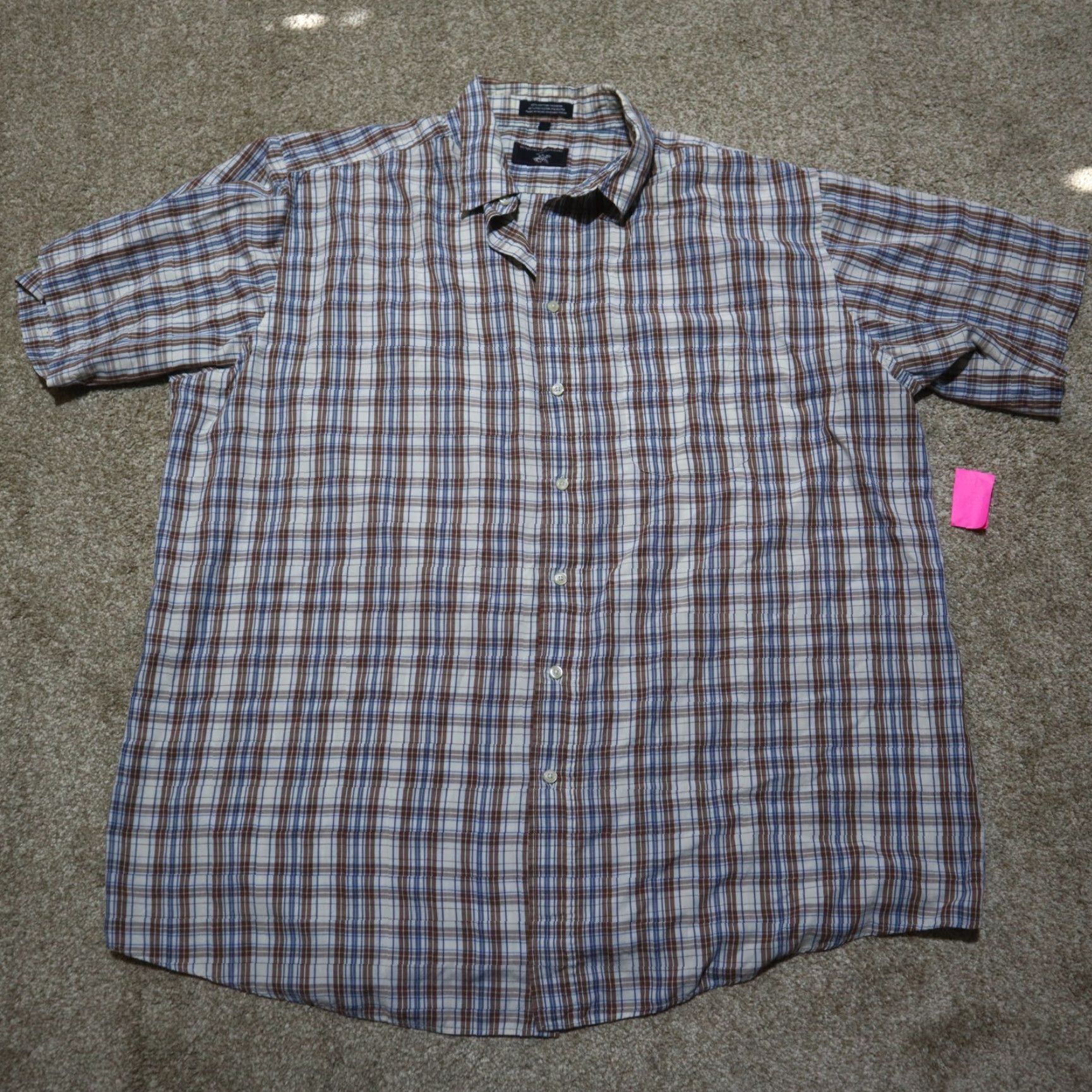 Beverly Hills Polo Club VINTAGE Beverly Hills Polo Club Shirt Plaid Brown 3XLT Big & Tall Long Sleeve Button-Up Stretch Adult Mens Size US XXL / EU 58 / 5 - 2 Thumbnail