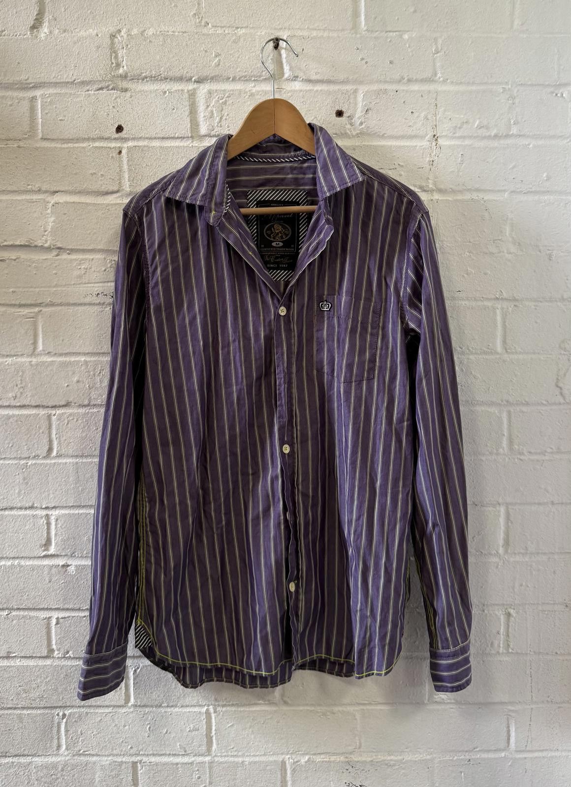 Designer Stylish Striped Casual Shirt - Purple Stripes Size US M / EU 48-50 / 2 - 1 Thumbnail