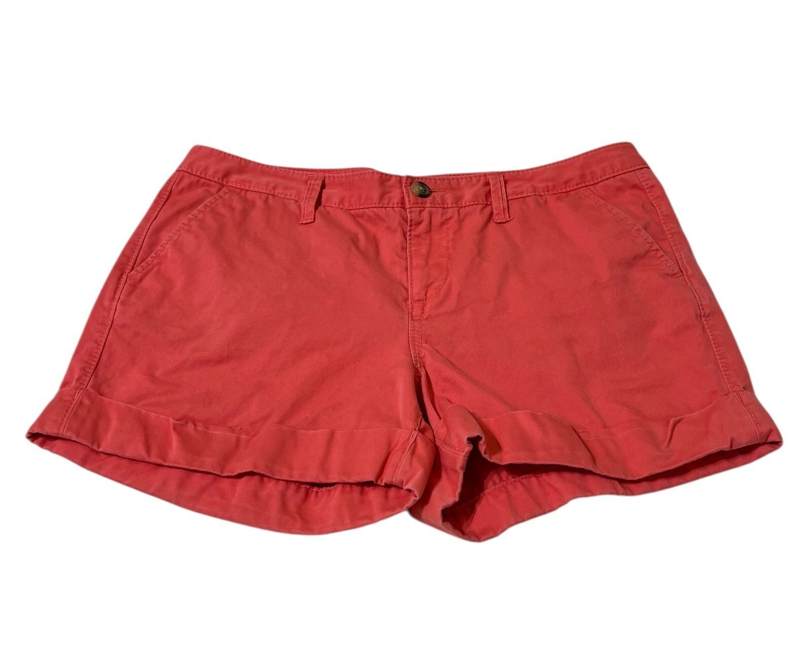 Old Navy Old Navy Women Shorts Size 12 Coral Peach Low Rise w/Cuffs I Size 36" / US 14 / IT 50 - 1 Thumbnail
