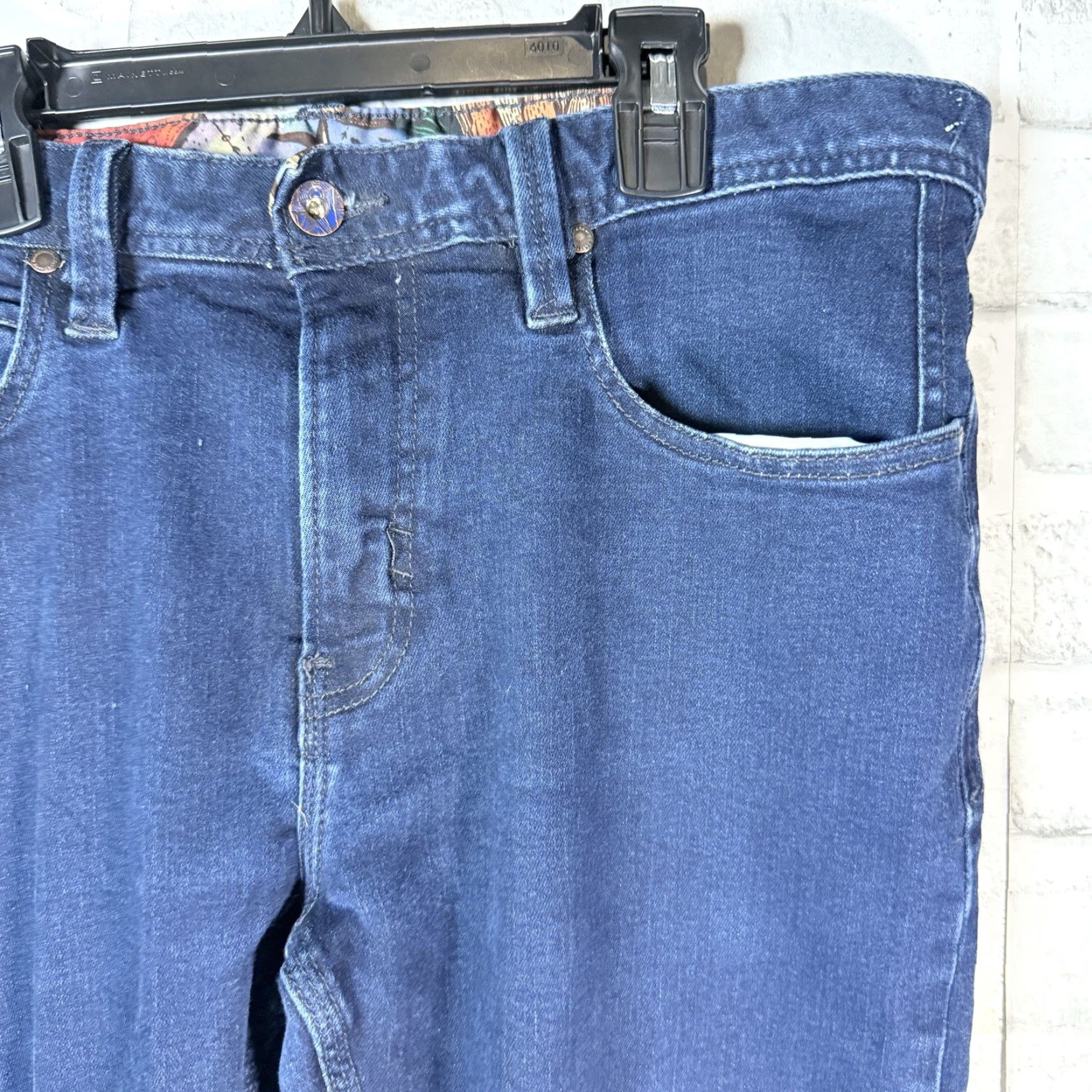 Vintage Meridian Line Jeans Slim Dark Blue Organic Cotton Blend Mens 33x31 Slimming Straight Jeans Mens Size US 33 - 2 Thumbnail