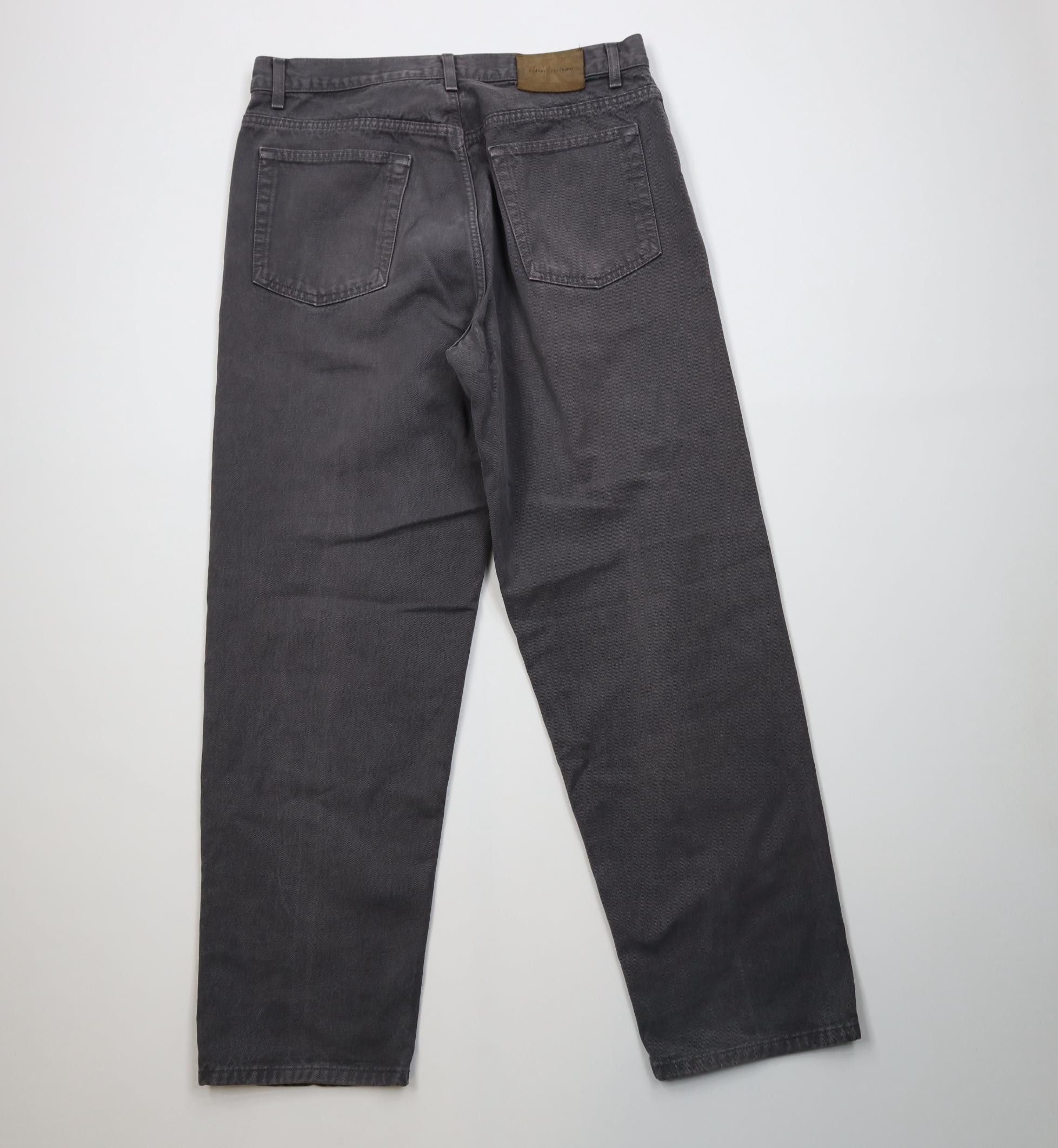 Calvin Klein Vintage 90s Y2K Calvin Klein Tapered Leg Denim Jeans Gray Size US 34 / EU 50 - 10 Thumbnail