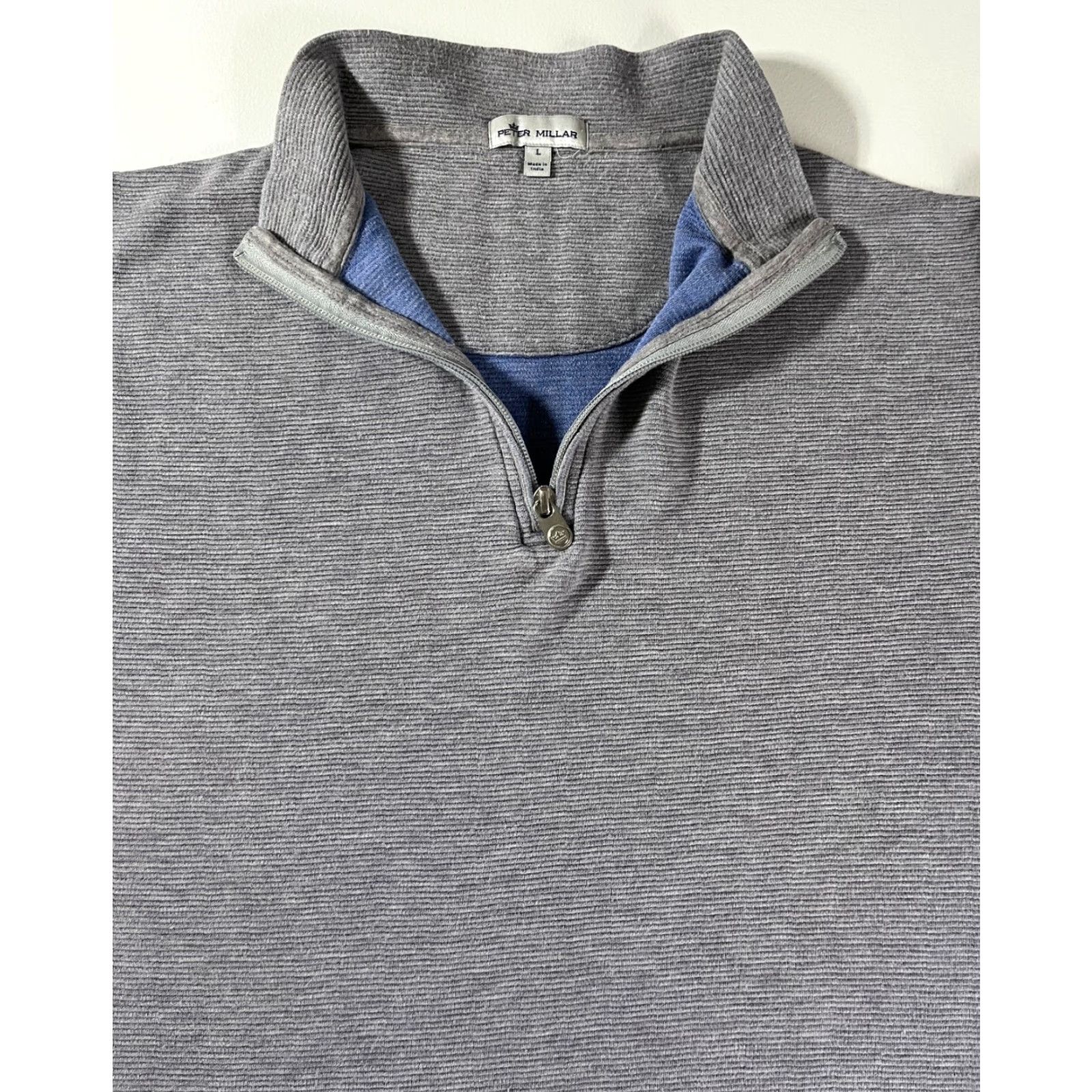 Peter Millar Men's Peter Millar Crown Comfort Ottoman Quarter Zip Sweater Gray Sz L Size US L / EU 52-54 / 3 - 5 Thumbnail