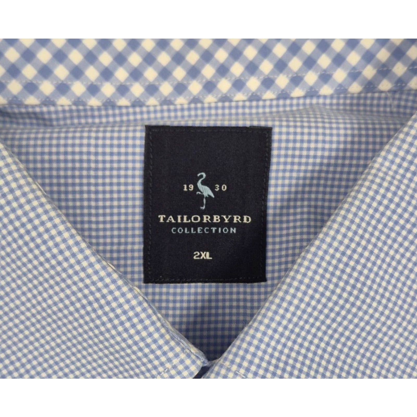Tailorbyrd TAILORBYRD Shirt Mens 2XL Blue Check Long Sleeve Button Front Cotton Casual Size US XXL / EU 58 / 5 - 5 Thumbnail