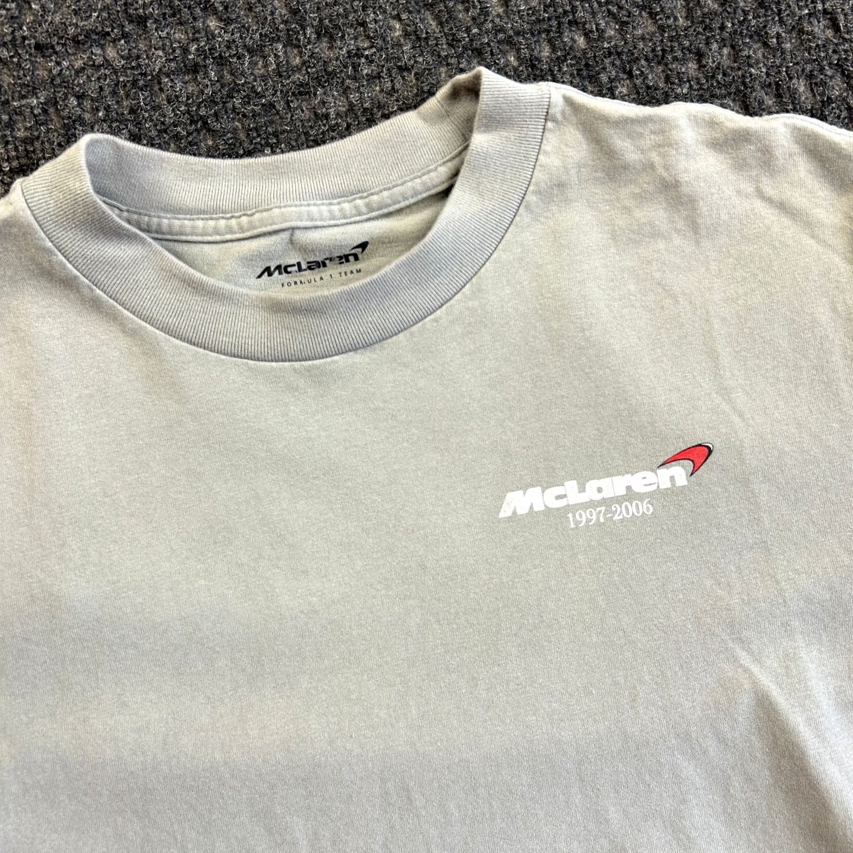 Vintage McLaren F1 Team T Shirt XS Heavyweight Boxy Fit McLaren Formula 1 Team Gray 1998 Monaco Mens T-Shirt Size US XS / EU 42 / 0 - 3 Thumbnail