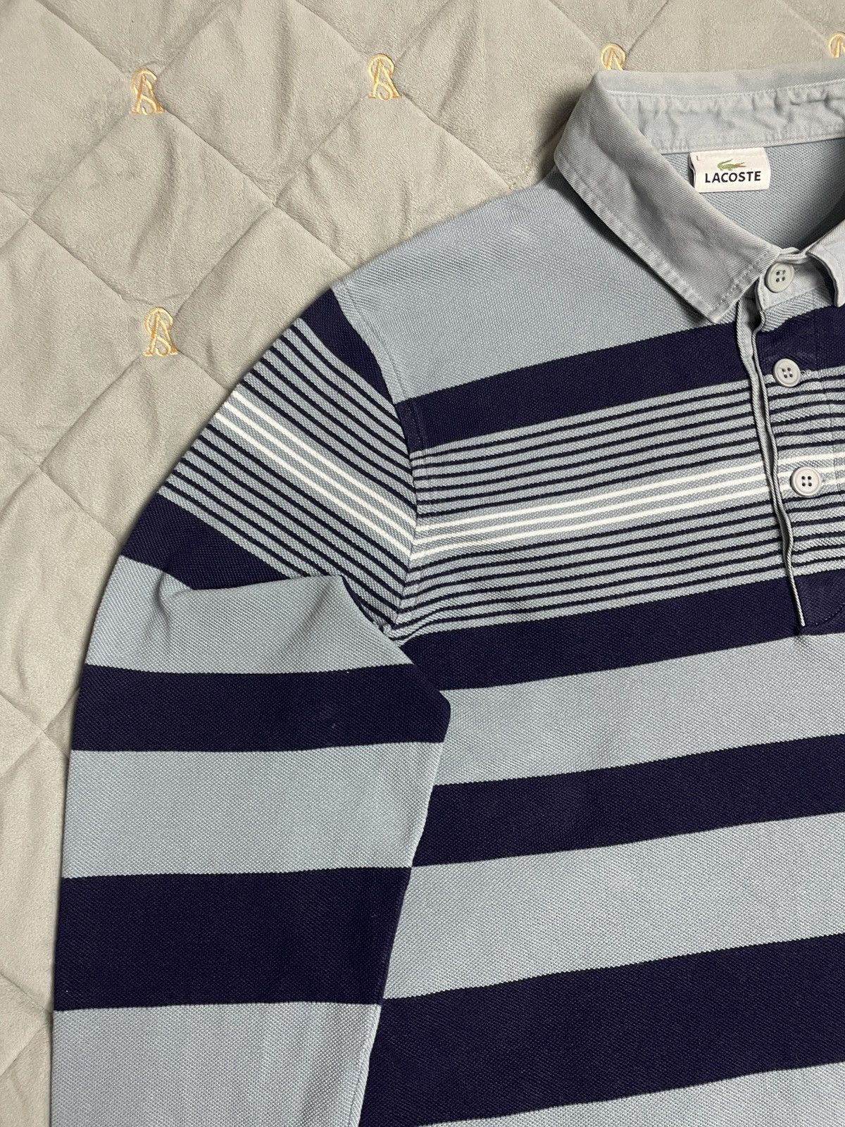 Lacoste × Vintage 🐊 Vintage Lacoste Pique Knit Long-Sleeve Shirt Size US L / EU 52-54 / 3 - 4 Thumbnail