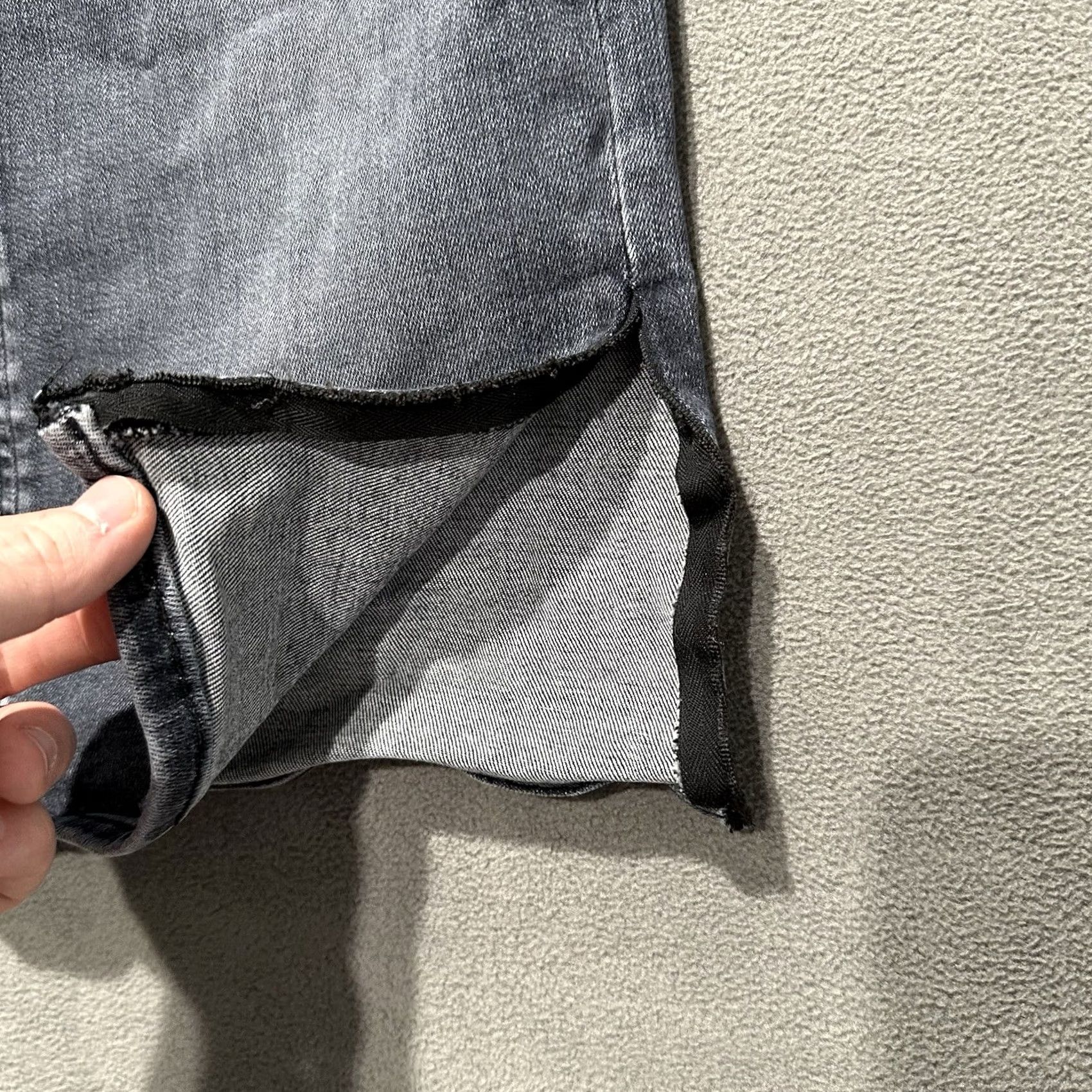 Hudson Hudson Centerfold Skirt Womens 2XS Gray Denim Stretch Side Slit Pockets Short 90s Bohemian Gothic Retro Size 24" / US 00 / IT 34 - 6 Thumbnail