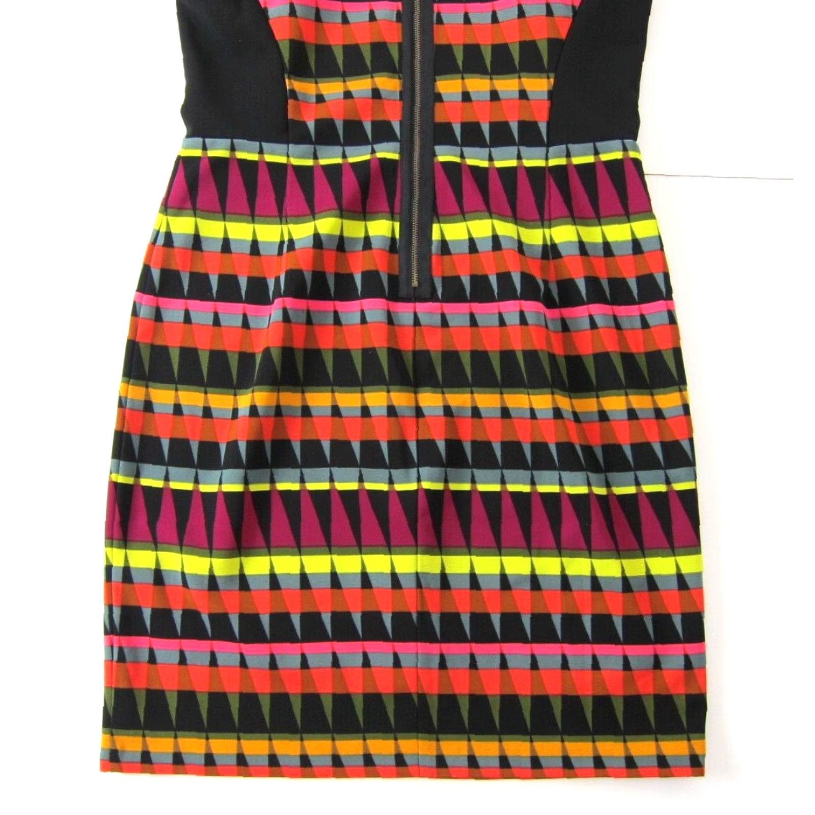 Vintage VINTAGE Signature London Style Black Pink Yellow Geometric Cap Sleeve Sheath Dress 12 Size XL / US 12-14 / IT 48-50 - 6 Thumbnail