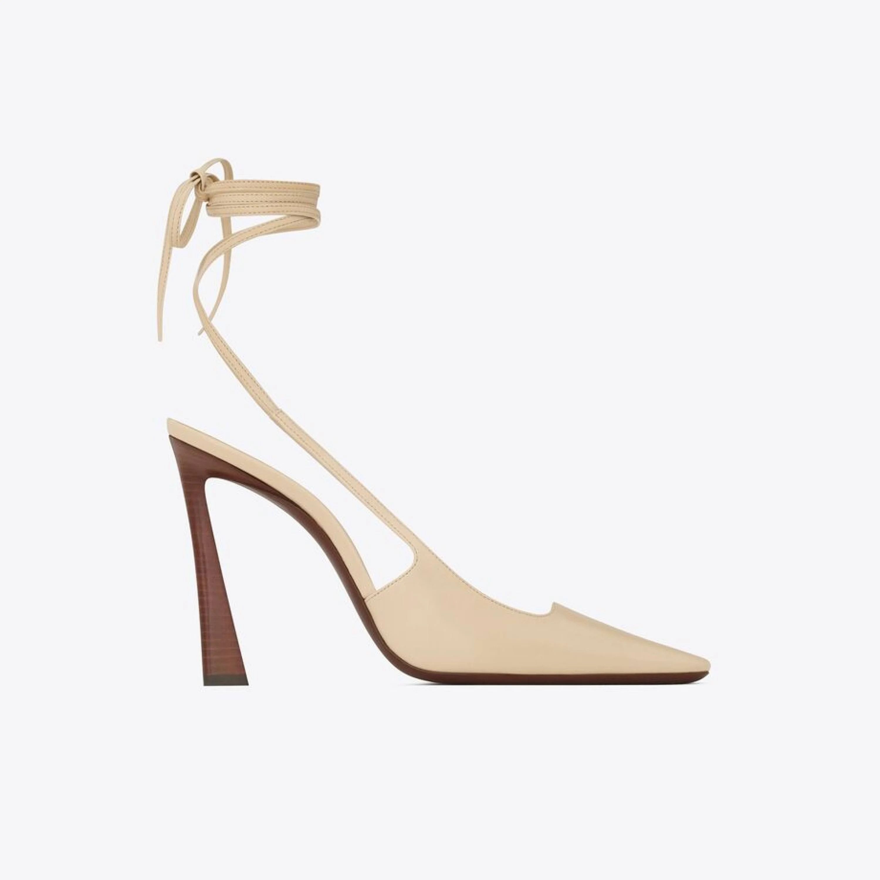 image of Saint Laurent Paris O1S1Wg110324 Blade Slingback Pumps In Trench Shoes, Women's (Size 8)