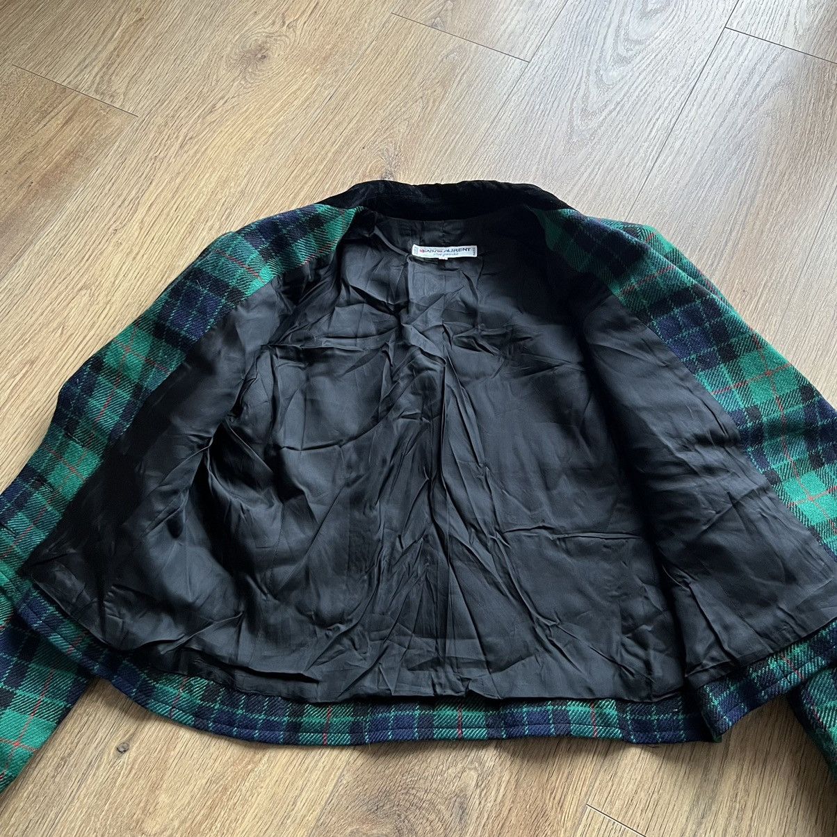 Yves Saint Laurent Archive Saint laurent rive gauche tartan short wool jacket Size L / US 10 / IT 46 - 9 Thumbnail