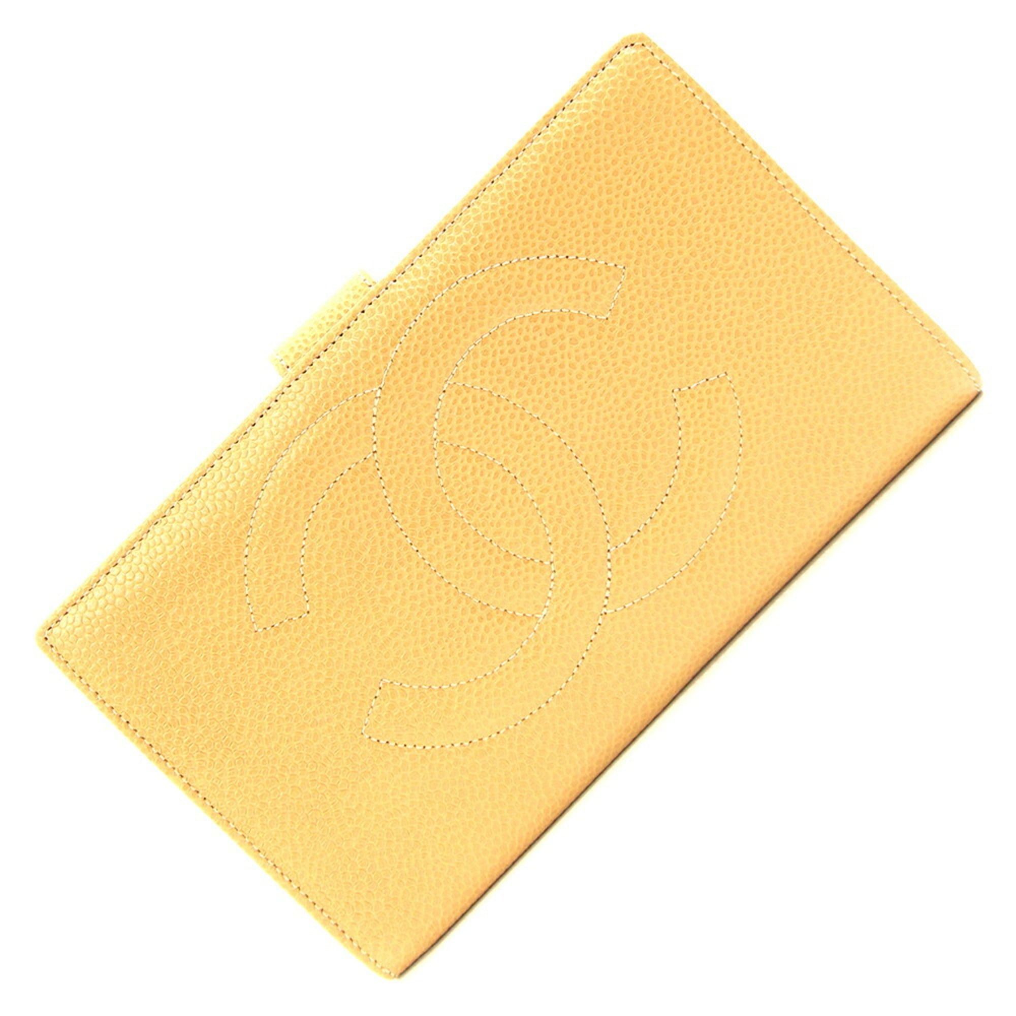 Chanel Chanel Coco Mark Bifold Long Wallet A01429 Camel Beige Caviar Leather Women's Vintage CHANEL Size ONE SIZE - 1 Thumbnail