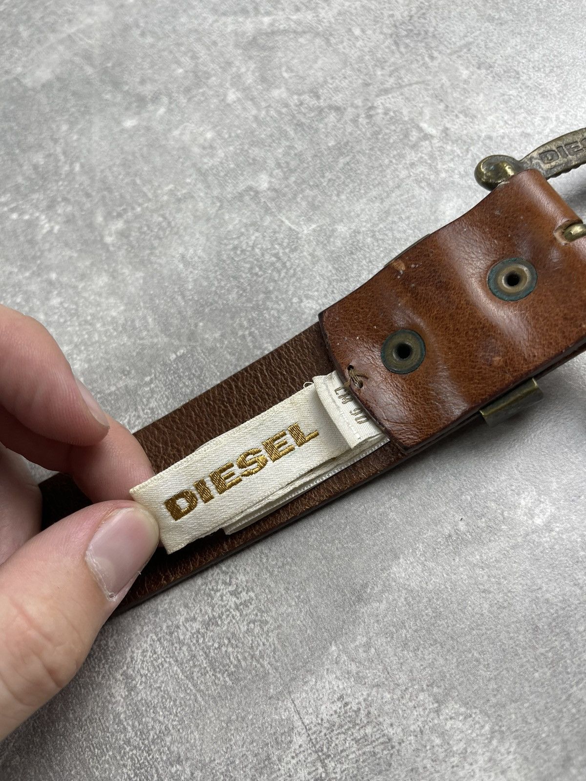 Diesel × Vintage Diesel Vintage Avant Garde Buckle Pattern Western Brown Belt Size ONE SIZE - 8 Thumbnail