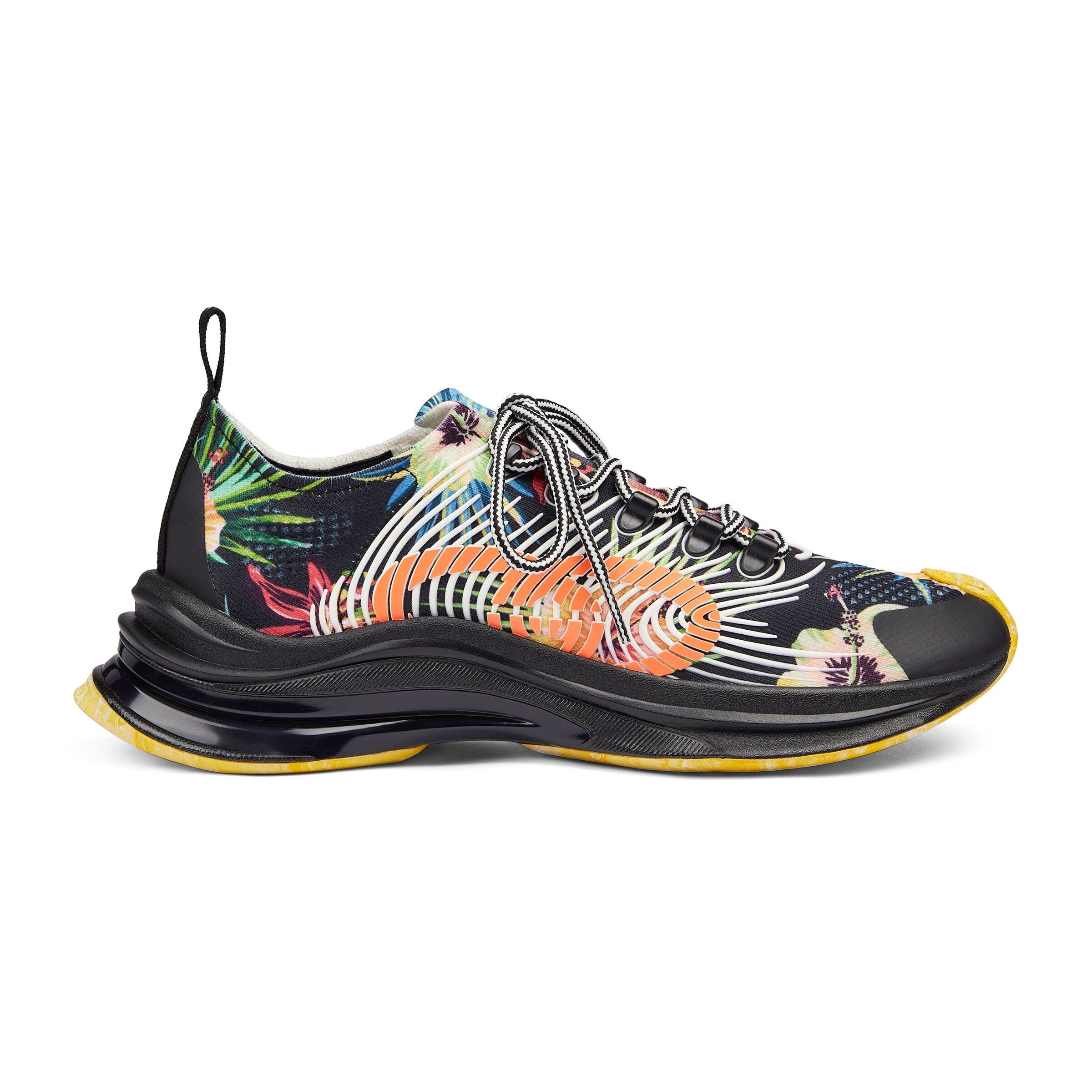 image of Gucci Floral Run Sneakers Size 7.5, Men's