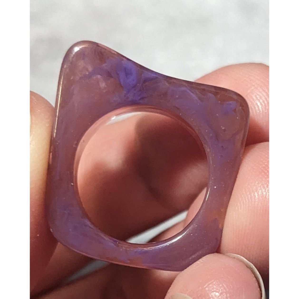 Other Chunky Abstract Pink And Purple Swirl Retro Statement Ring S Size ONE SIZE - 13 Thumbnail