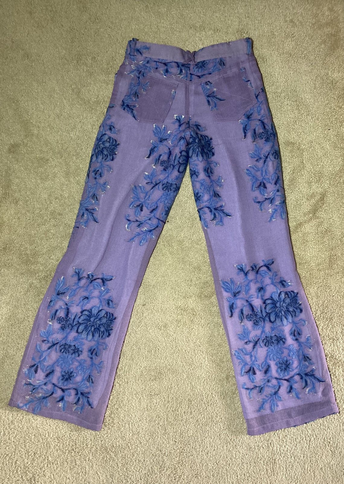 20471120 SS1999 20471120 Secret Flower Garden Floral Lavender Pants M Size US 30 / EU 46 - 8 Thumbnail