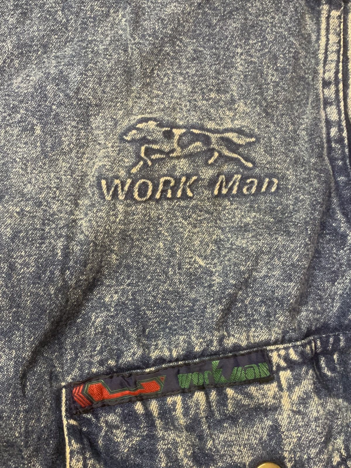 Japanese Brand × Vintage Rare Design Vintage Work Man 2 Way Denim Jackets Size US L / EU 52-54 / 3 - 5 Thumbnail
