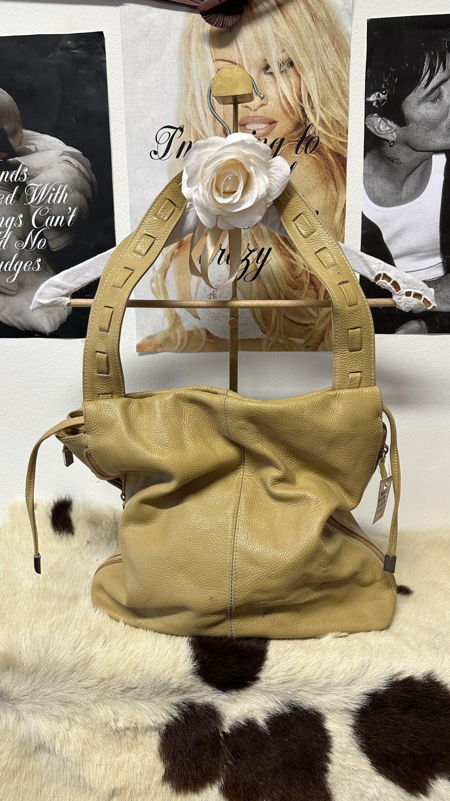 Vintage Vintage yellow leather shoulder bag Size ONE SIZE - 4 Thumbnail