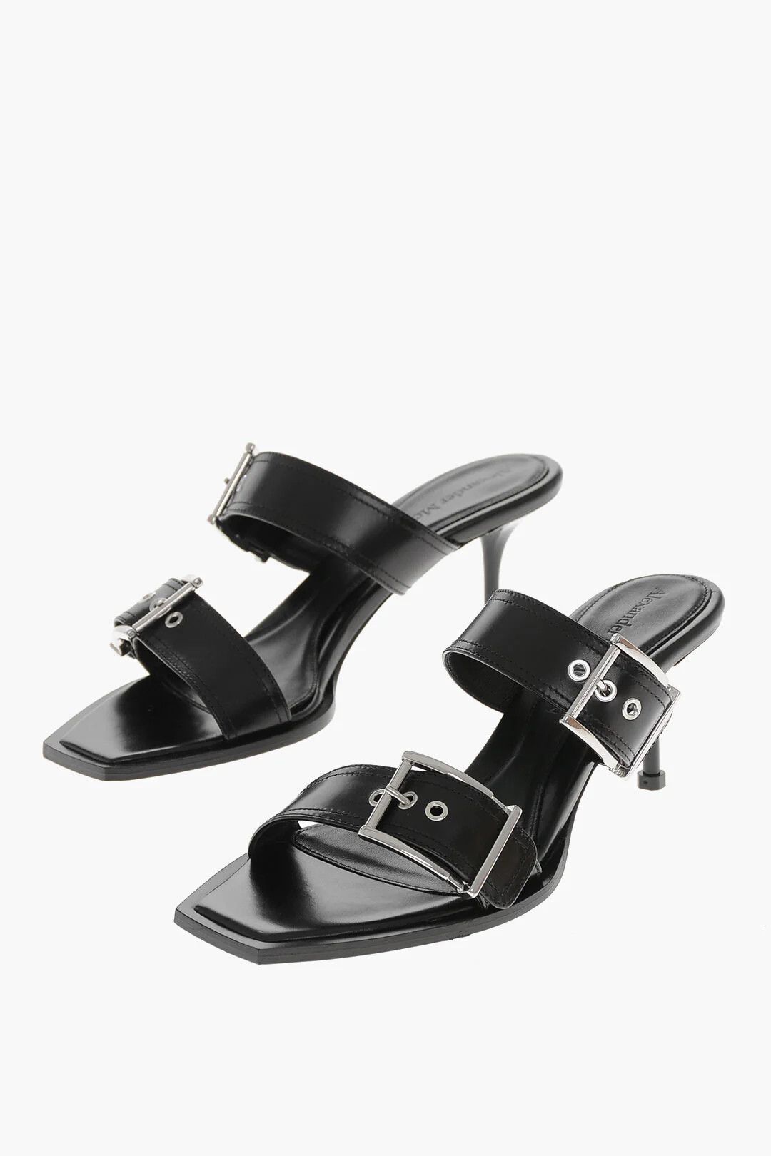 Alexander McQueen og1mm0426 Leather Sandals in Black Size US 9 / IT 39 - 3 Thumbnail
