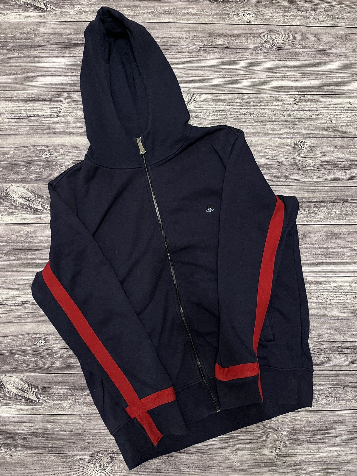 Vivienne Westwood Men's Navy Vivienne Westwood Zip-Up Hoodie