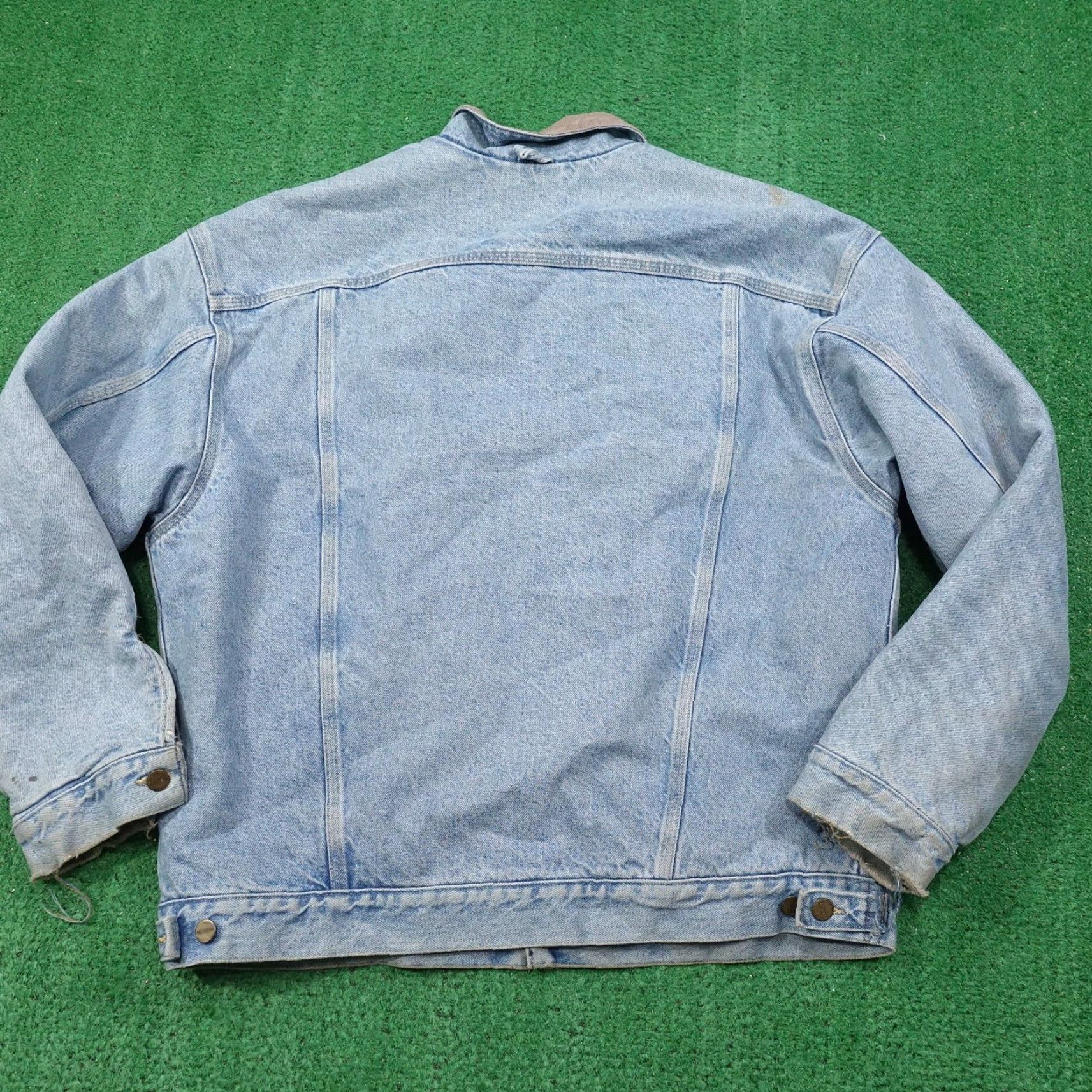 Carhartt VINTAGE Carhartt Jacket Mens XL Denim Blanket Lined Corduroy Collar Trucker 90s Workwear Mens XL Blue Bloodline Size US XL / EU 56 / 4 - 7 Thumbnail