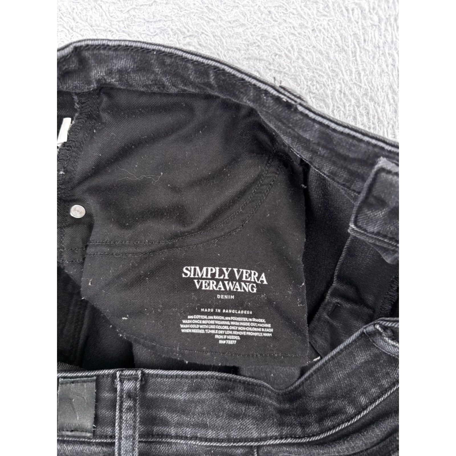 Vintage Womens Simply Vera Wang Jeans 12 Black Bootcut Denim Cotton Blend Mid Rise 32x30 Size 34" / US 12 / IT 48 - 7 Thumbnail