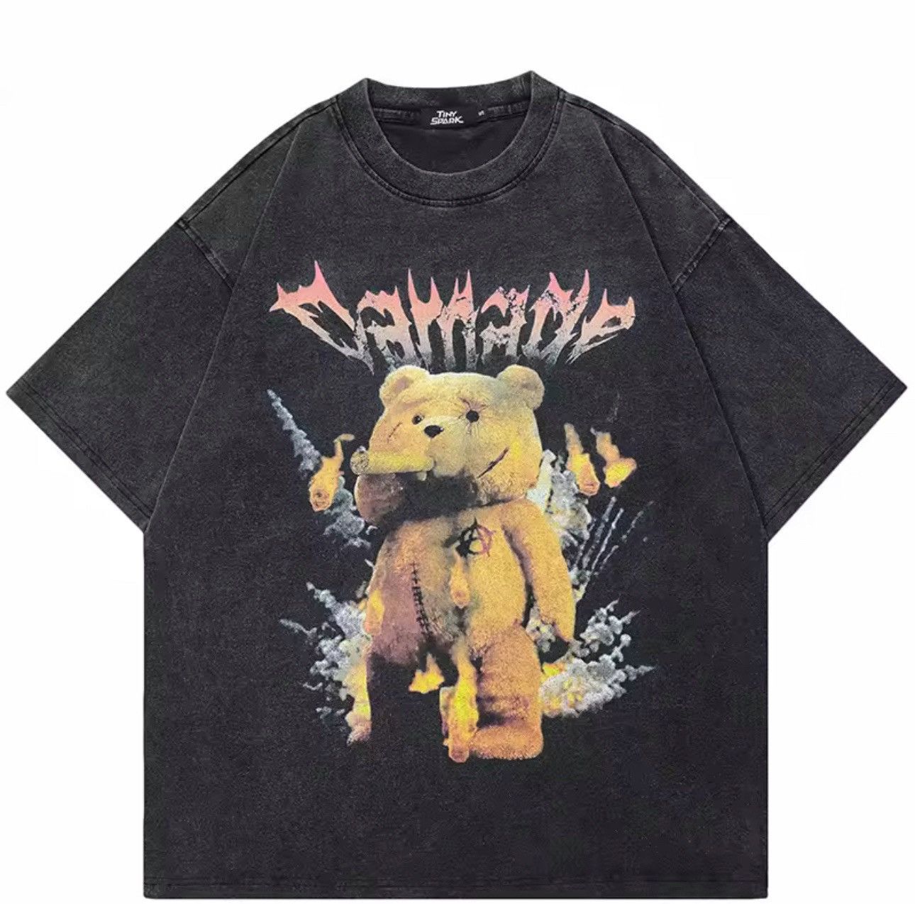 Japanese Brand Cartoon Retro Vintage Style Washed Smoking Bear T Shirt Size US M / EU 48-50 / 2 - 1 Thumbnail