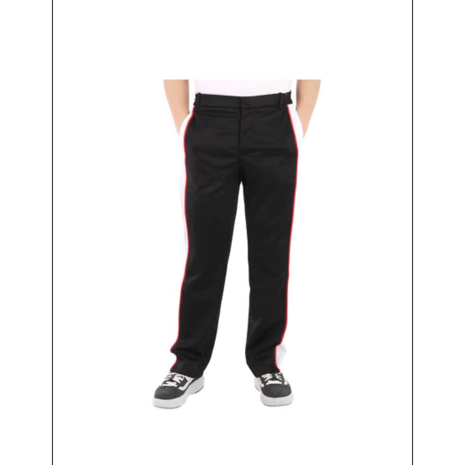 Burberry Burberry Mens Trousers Black White Red Side Mesh Stripe Pant Size US 34 / EU 50 - 1 Thumbnail