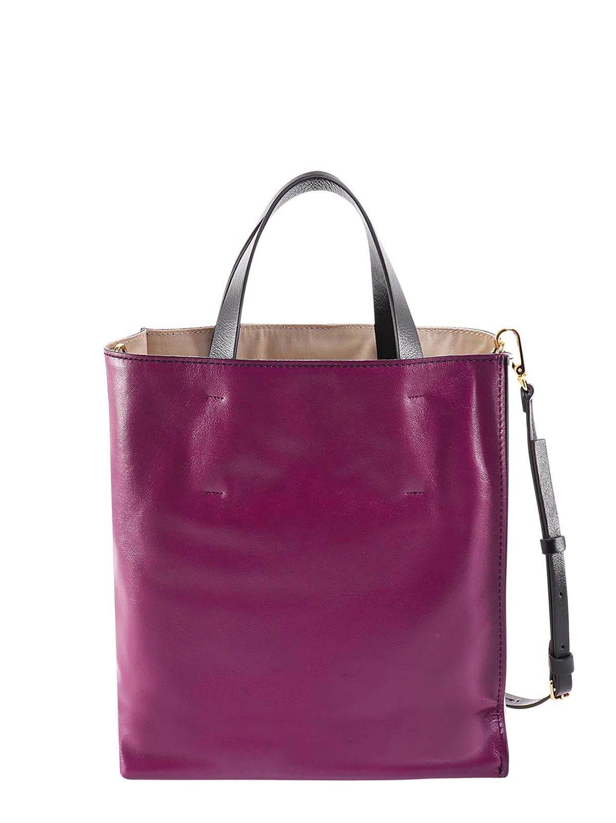 image of Marni O1W1Db10524 Size-Os Leather Handbag In Purple/beige, Women's