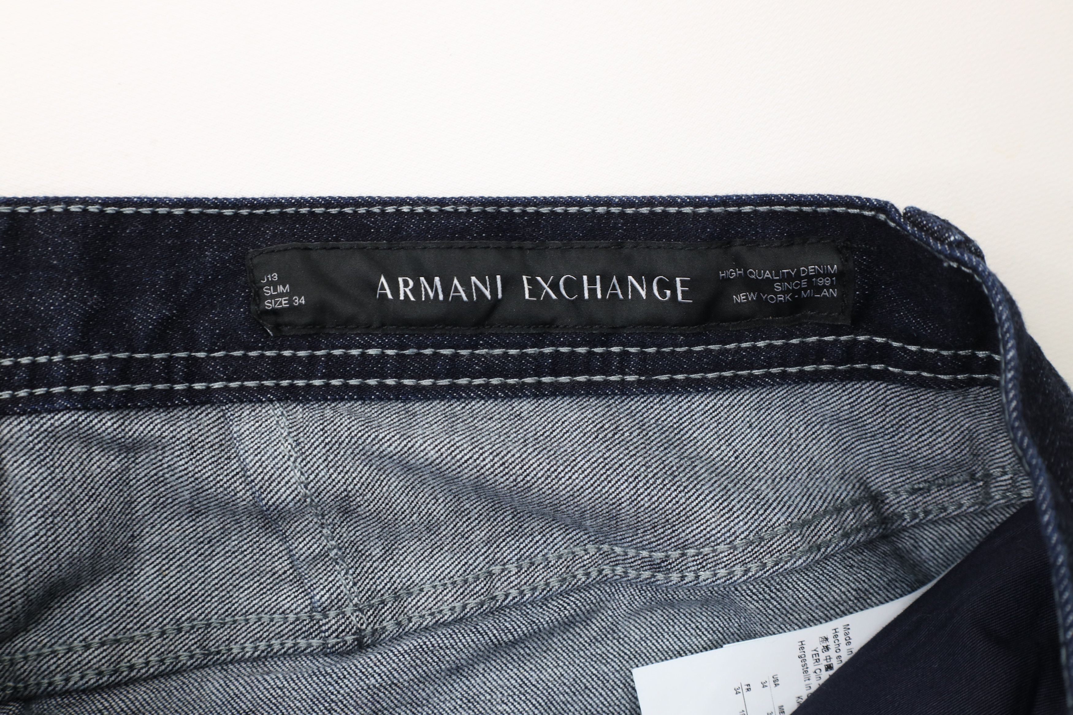Armani Exchange × Vintage Armani Exchange Fit Spell Out Reflective Stripe Denim Jeans Size US 34 / EU 50 - 7 Thumbnail