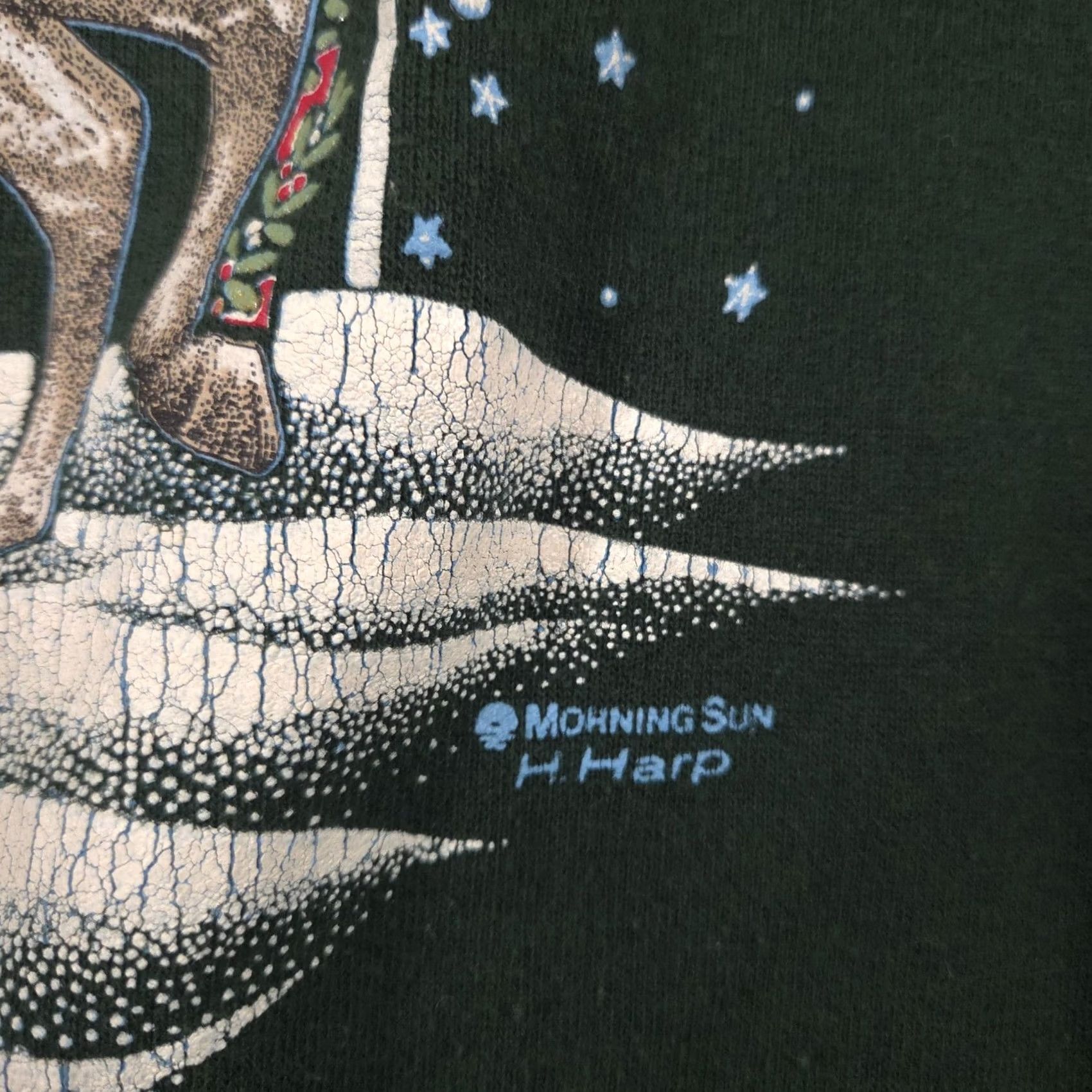 Vintage VINTAGE Morning Sun Sweatshirt Womens M Green Mock Neck Santa 90s Casual Winter Xmas Holiday Size M / US 6-8 / IT 42-44 - 5 Thumbnail
