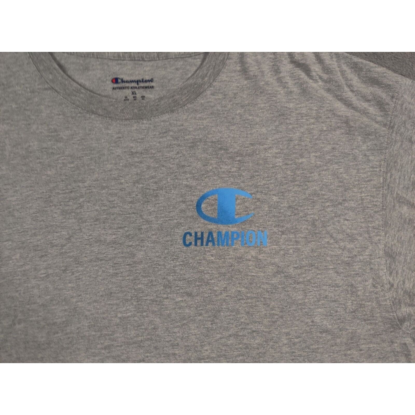 Champion Champion Shirt Adult Mens XL Gray Blue Box Logo Spell Out Size US XL / EU 56 / 4 - 4 Thumbnail