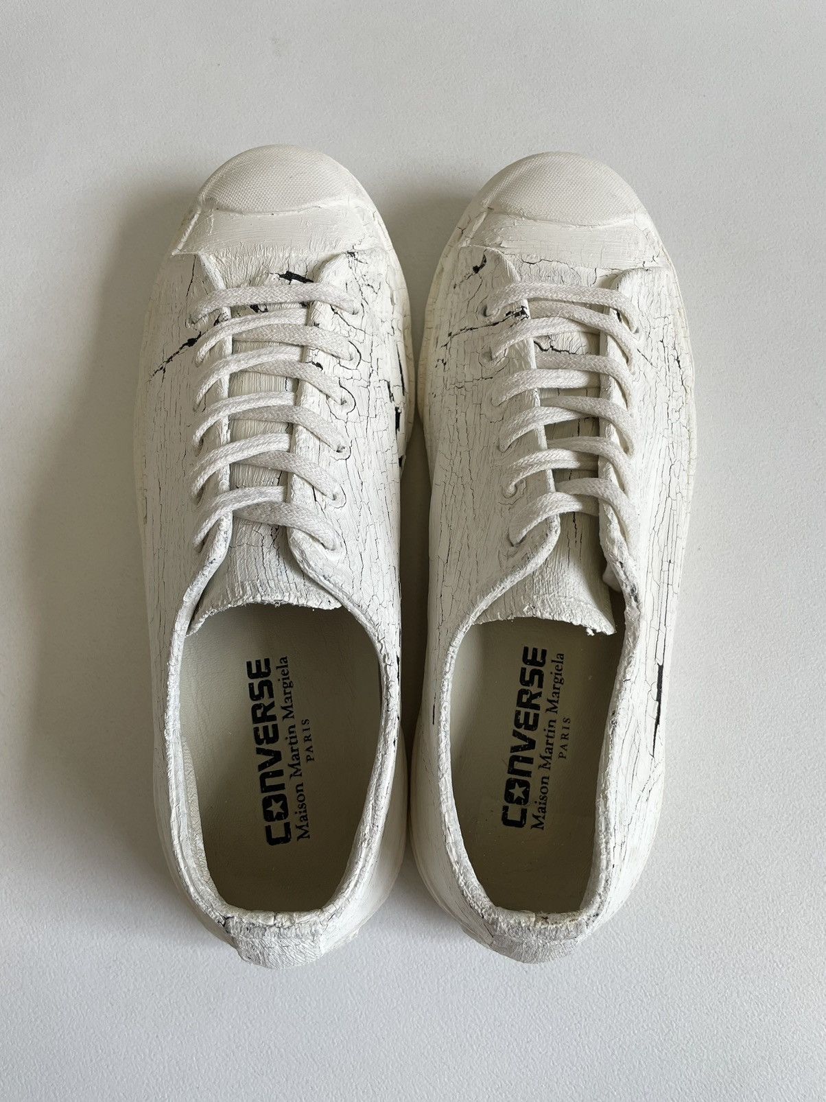 Converse × Maison Margiela S/S 14 White Painted Converse Sneakers Size US 8.5 / IT 38.5 - 12 Thumbnail