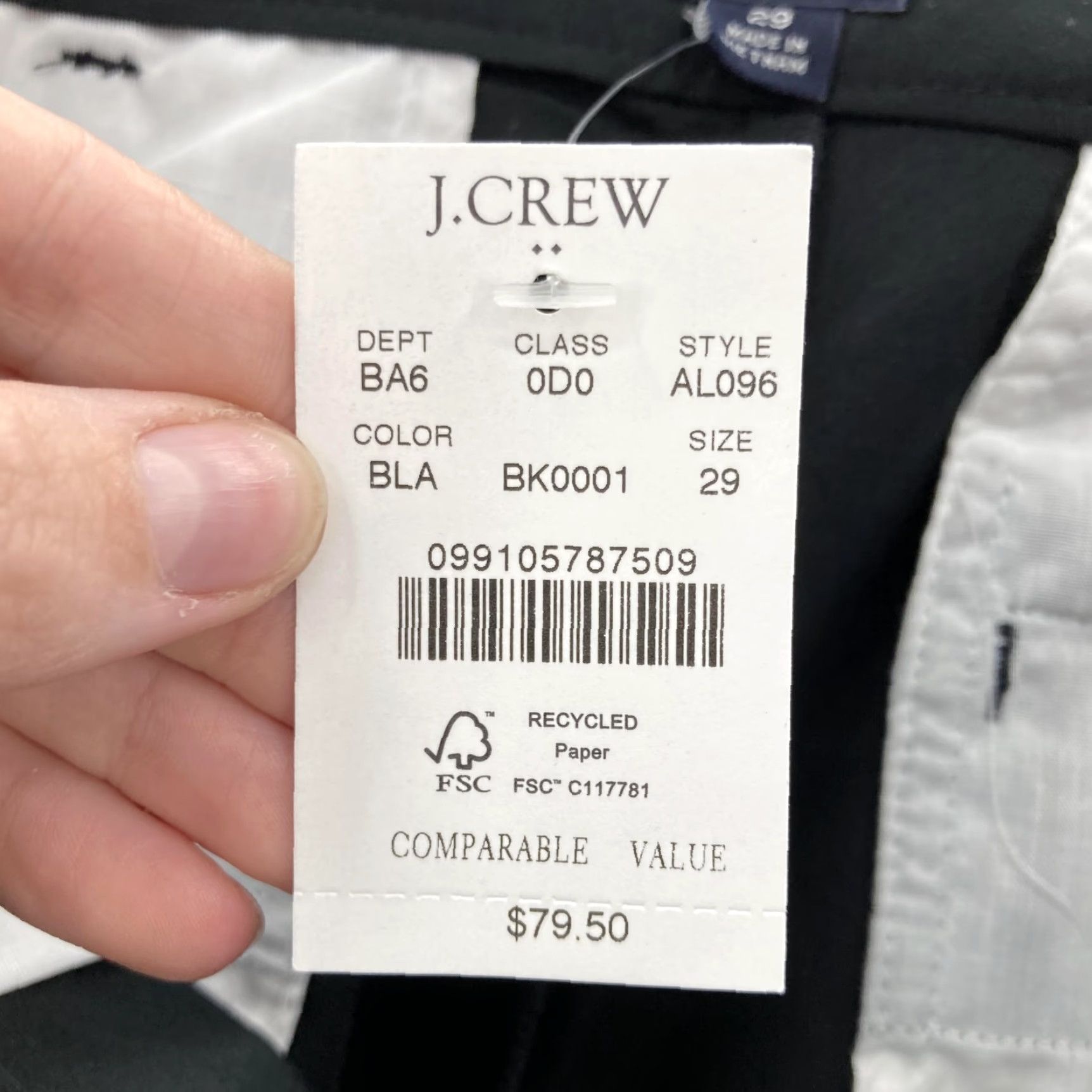 J.Crew J.Crew Shorts Mens 29 Black Tech Performance Stretch Golf UPF Preppy Lightweight Athletic Size US 29 - 5 Thumbnail
