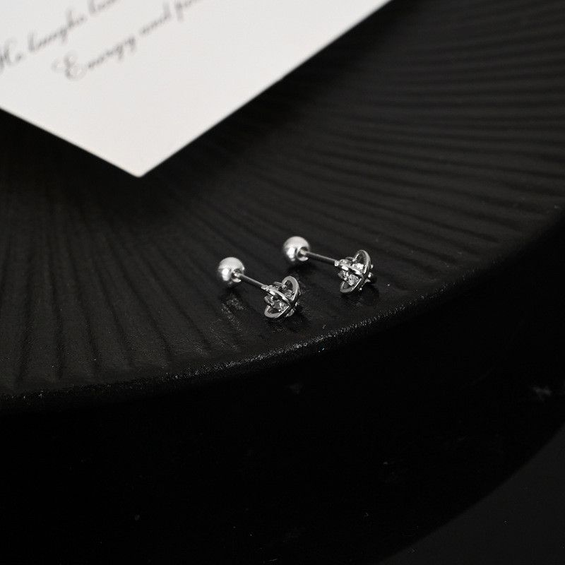 Jewelry Retro Earrings One Pairs Chrome Jewelry Size ONE SIZE - 4 Thumbnail