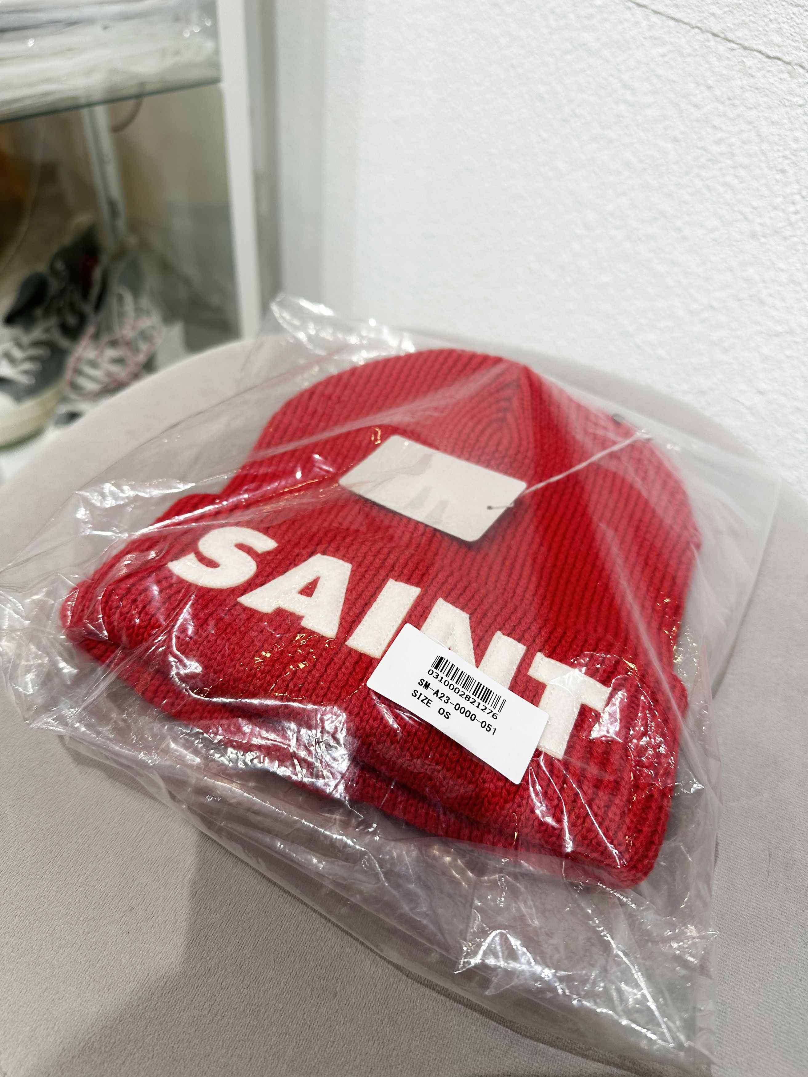 Saint Michael Saint michael knit logo patch beanie hat Size ONE SIZE - 2 Thumbnail