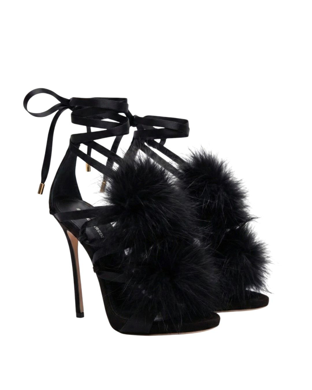 Dsquared2 RARE FOX FUR LACED HEELS Size US 7 / IT 37 - 1 Thumbnail