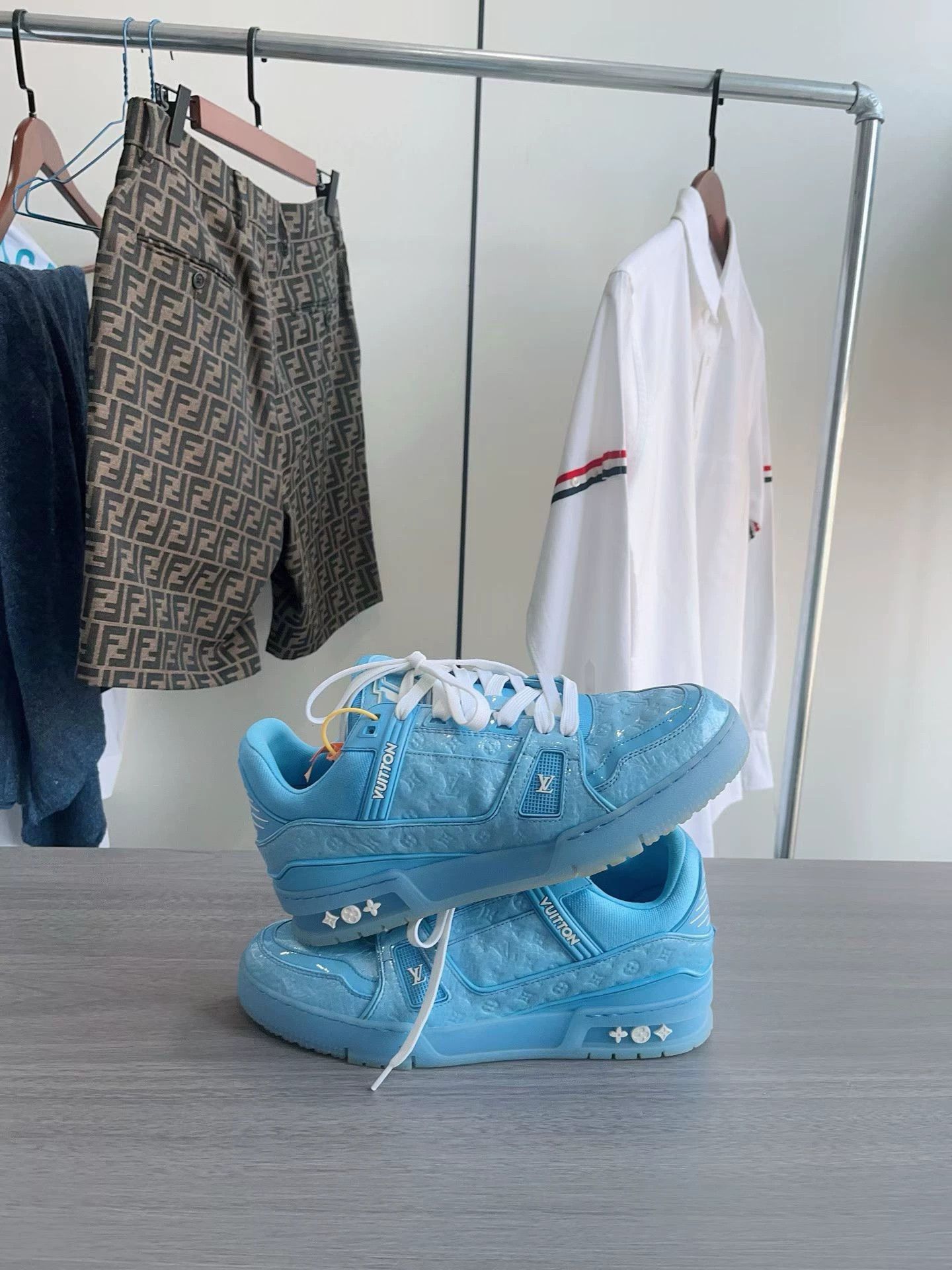 Louis Vuitton Louis Vuitton LV Blue Monogram Patent Leather Loafers 40 Size US 7 / EU 40 - 6 Thumbnail