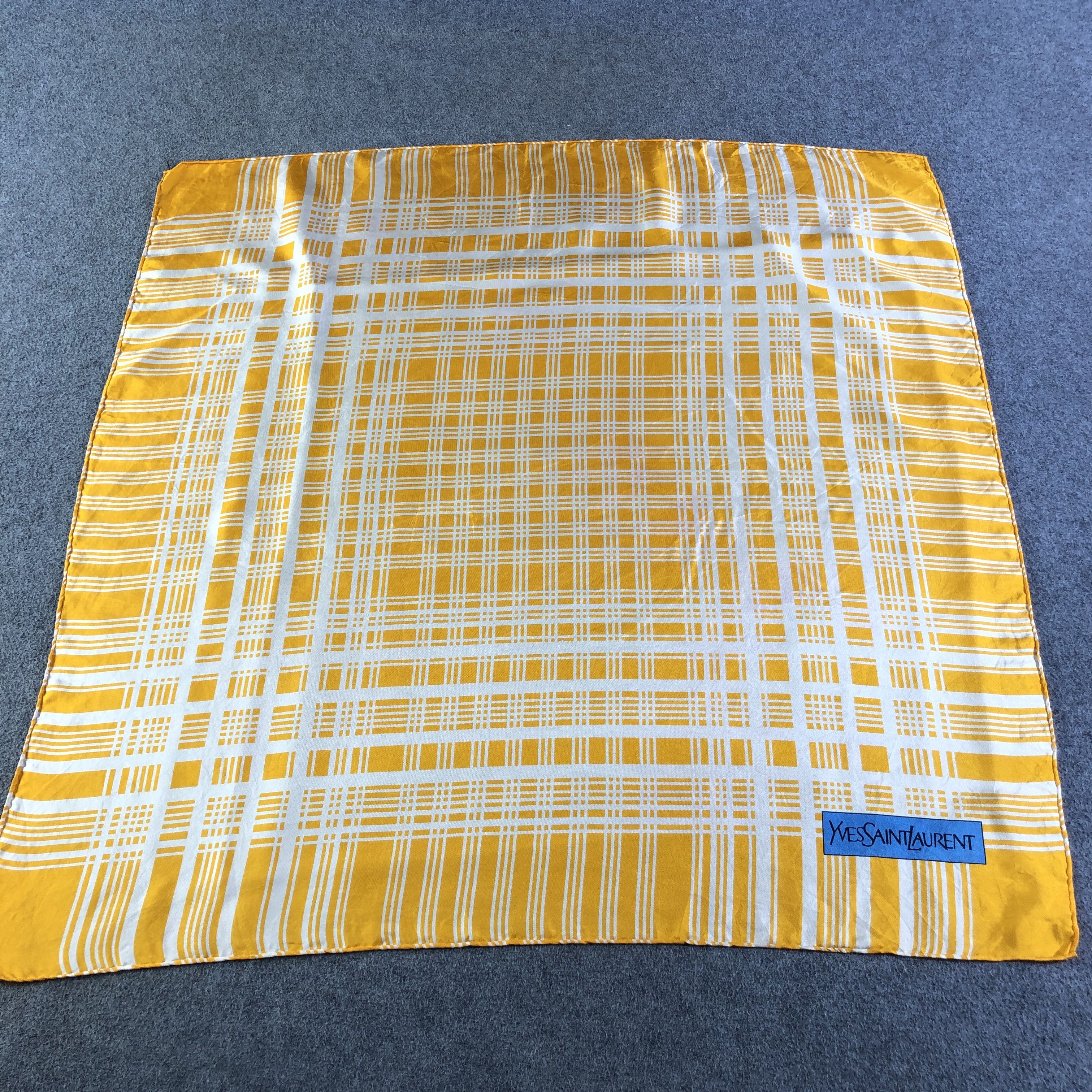 Yves Saint Laurent Yves Saint Laurent Hand Rolled Silk Scarf M1158 Size ONE SIZE - 2 Thumbnail