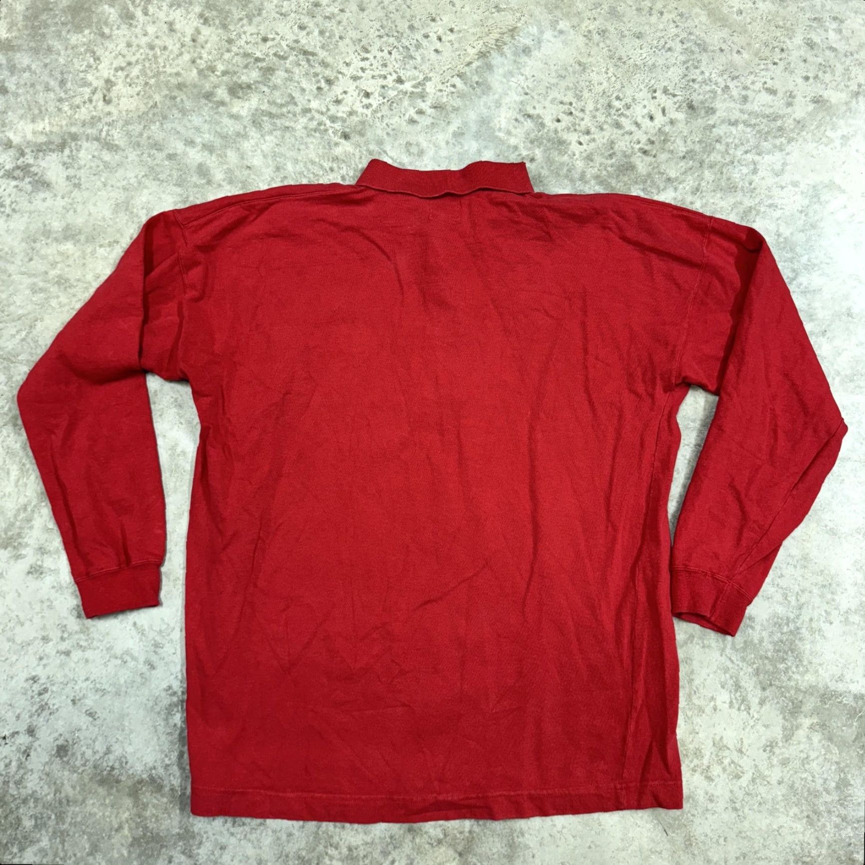 Gap Gap Polo Shirt Mens Small Red Long Sleeve 100% Cotton Knit Solid Casual S Mens Red Polo Shirt Size US S / EU 44-46 / 1 - 5 Thumbnail