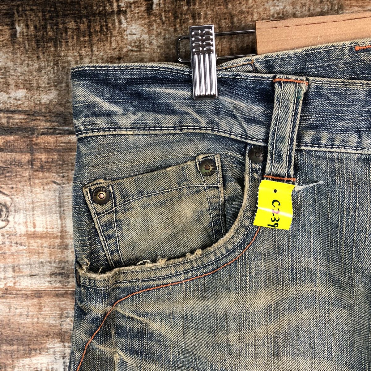 Edwin DLL Edwin Blue Distressed ripped Denim Pants #C239 Size US 35 - 7 Thumbnail