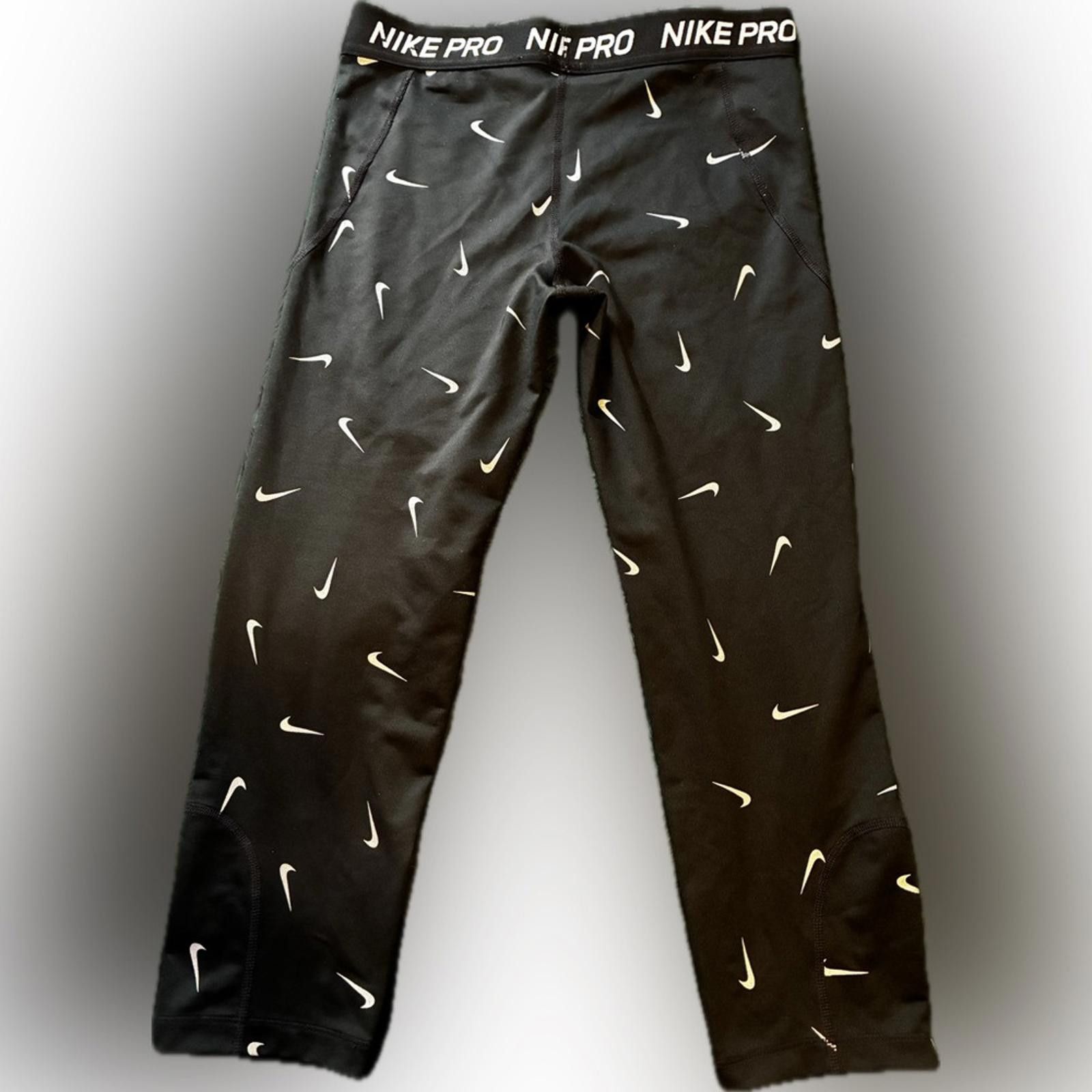 Nike Nike Pro Girls Black Runner Gym Compression Leggings Size US 26 / EU 42 - 2 Thumbnail