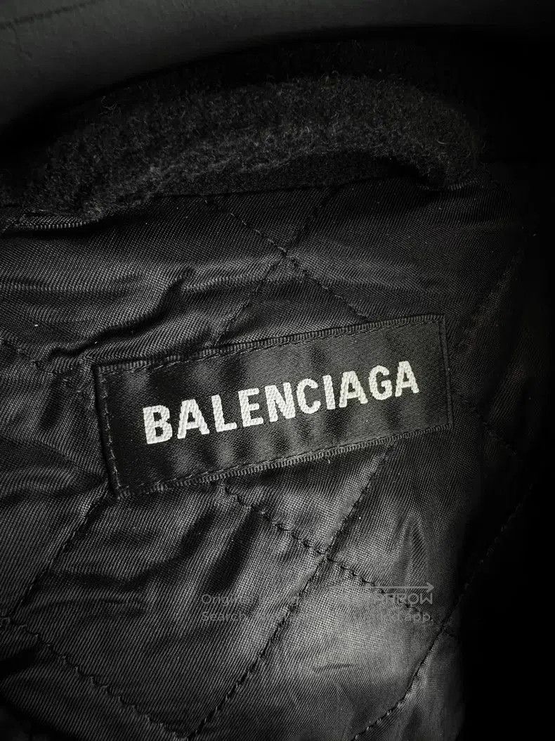 Balenciaga Balenciaga Black Letter Lamb Wool Coat. Size US XL / EU 56 / 4 - 2 Thumbnail