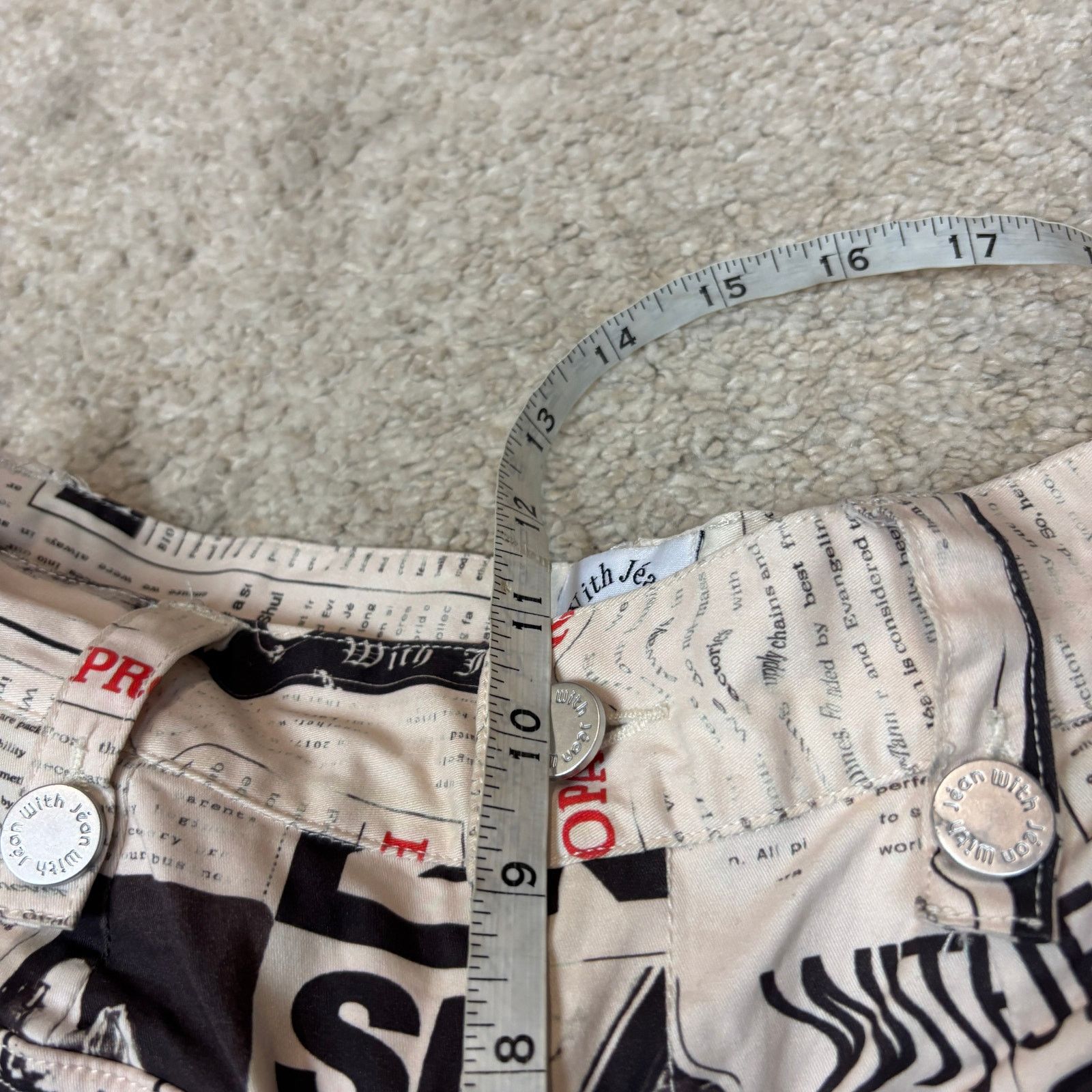 Other With Jean Tommy Newspaper Print Cargo Pants Women's XS Y2K Size 28" / US 6 / IT 42 - 7 Thumbnail