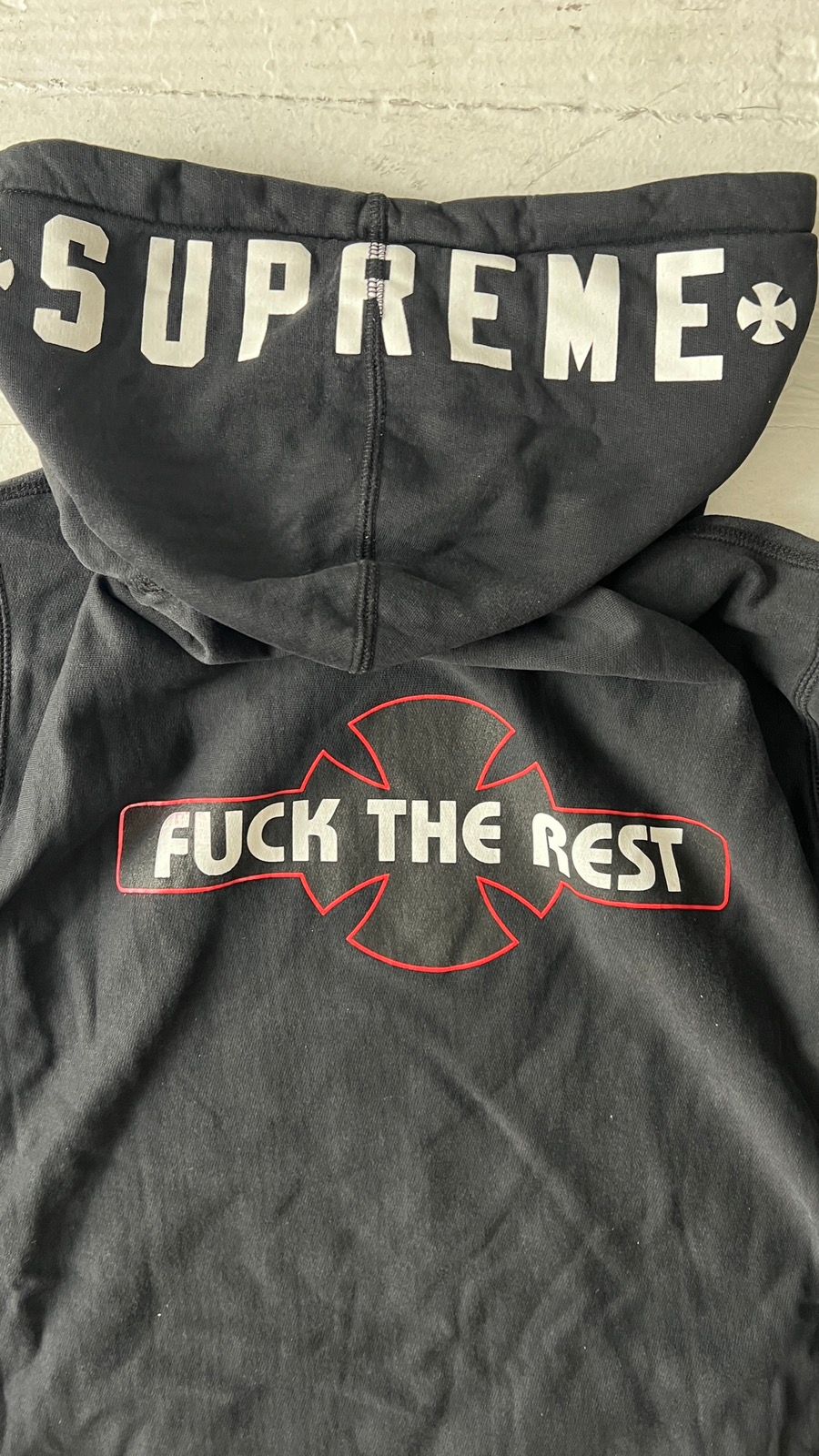 Pre-owned Supreme Fuck The Rest Independent Hoodie In Black
