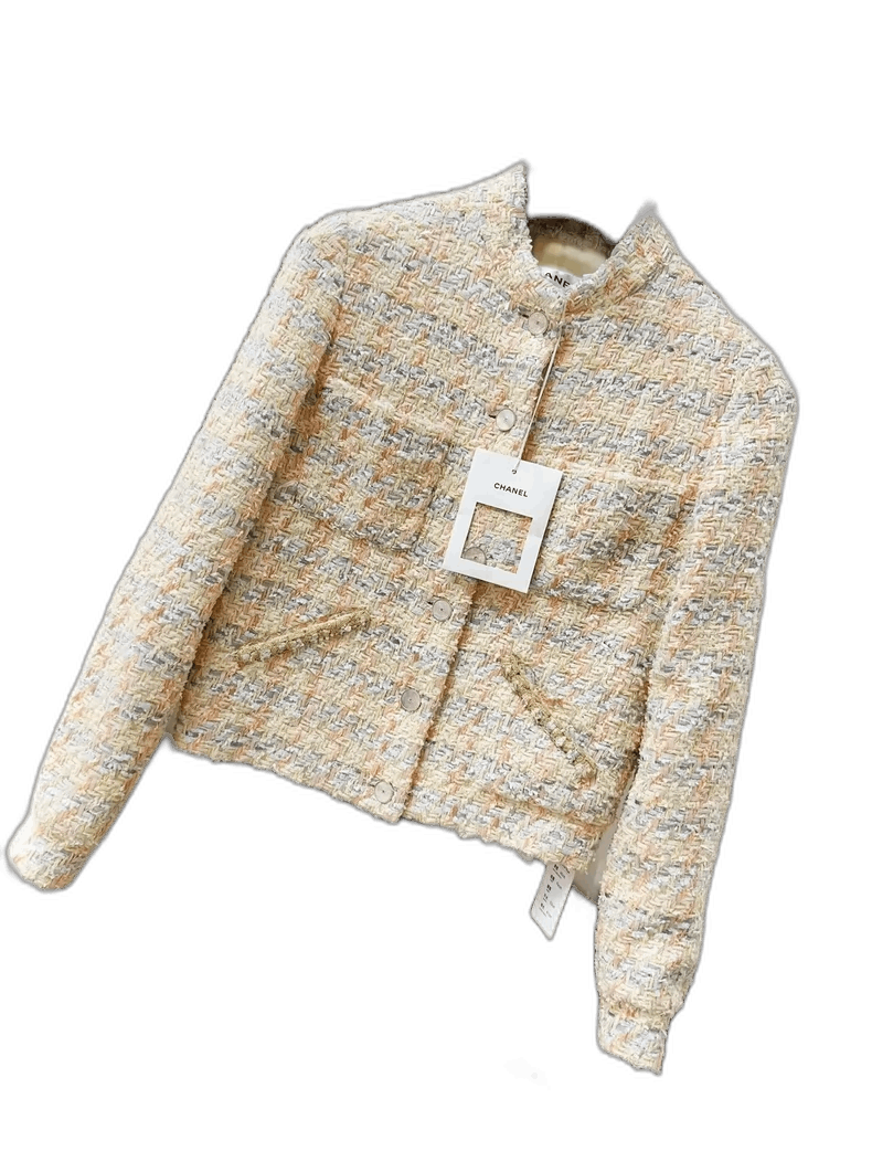 Chanel Chanel Yellow Woven Short Jacket With Collar Size M / US 6-8 / IT 42-44 - 1 Thumbnail