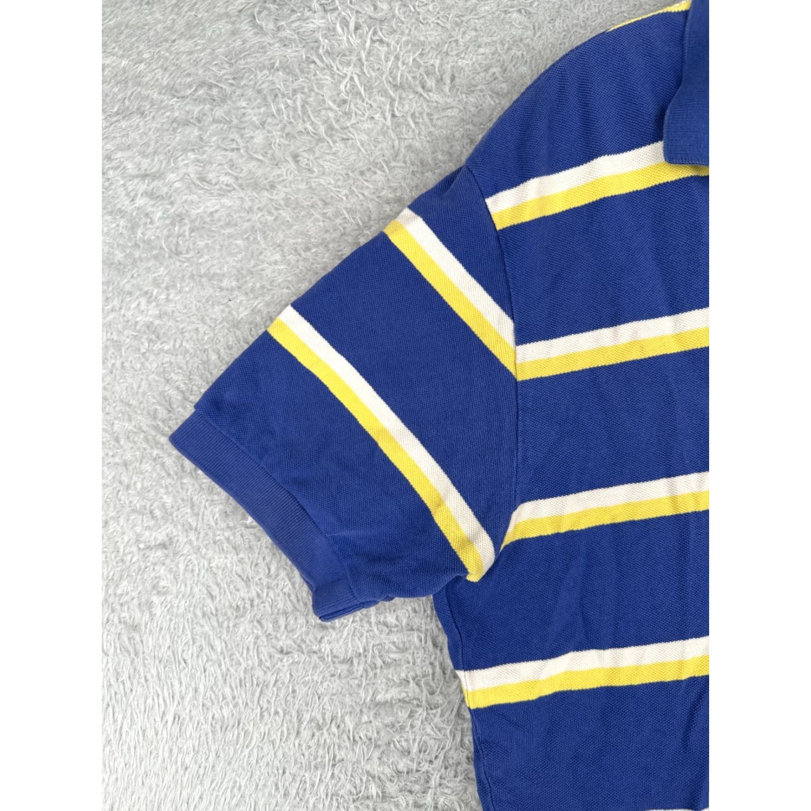Ralph Lauren VINTAGE Ralph Lauren Polo Shirt Adult Large Blue Yellow White Stripe 100% Cotton Size US L / EU 52-54 / 3 - 3 Thumbnail